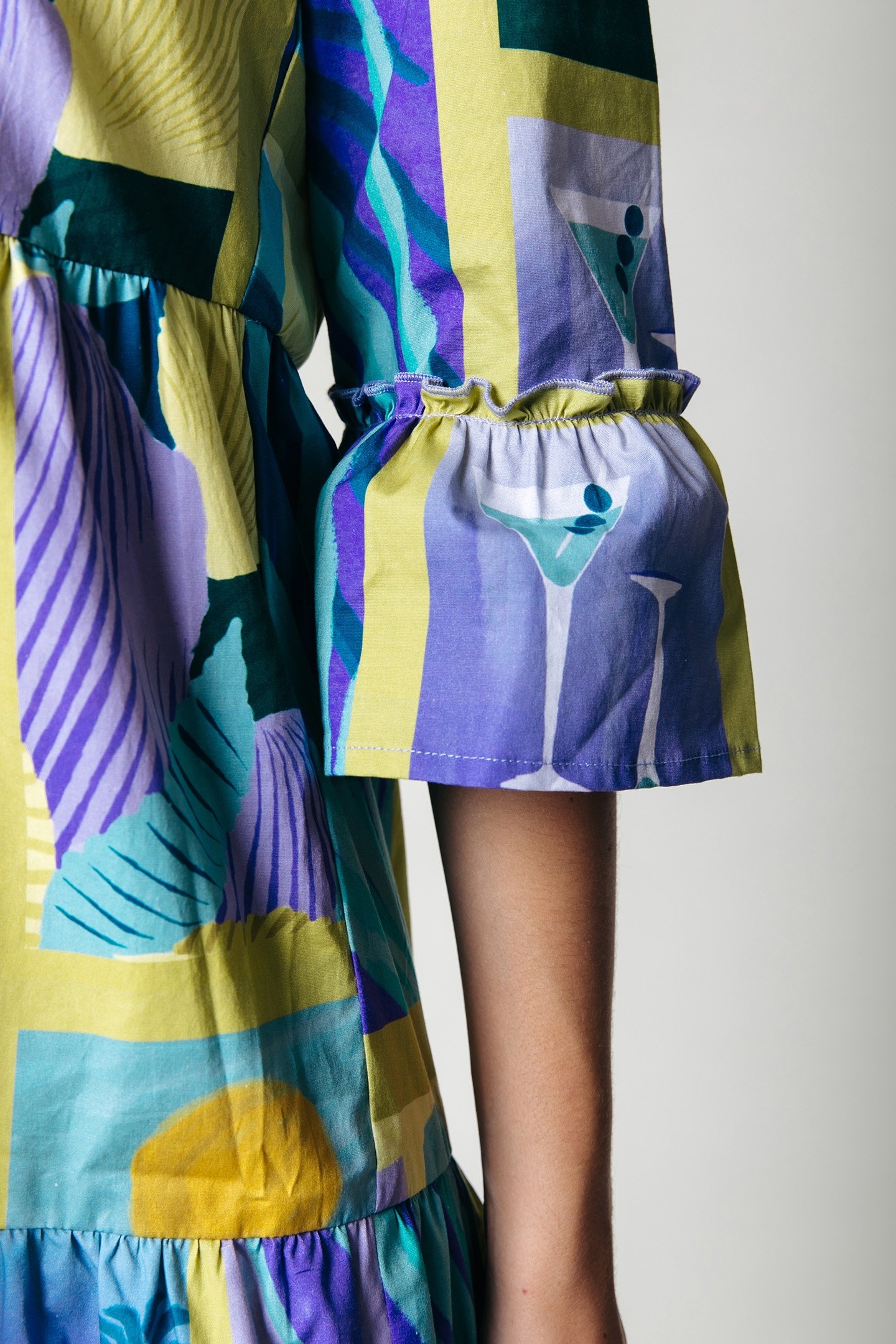 SUMMER SCENERY RUFFLE DRESS MULTICOLOR 6