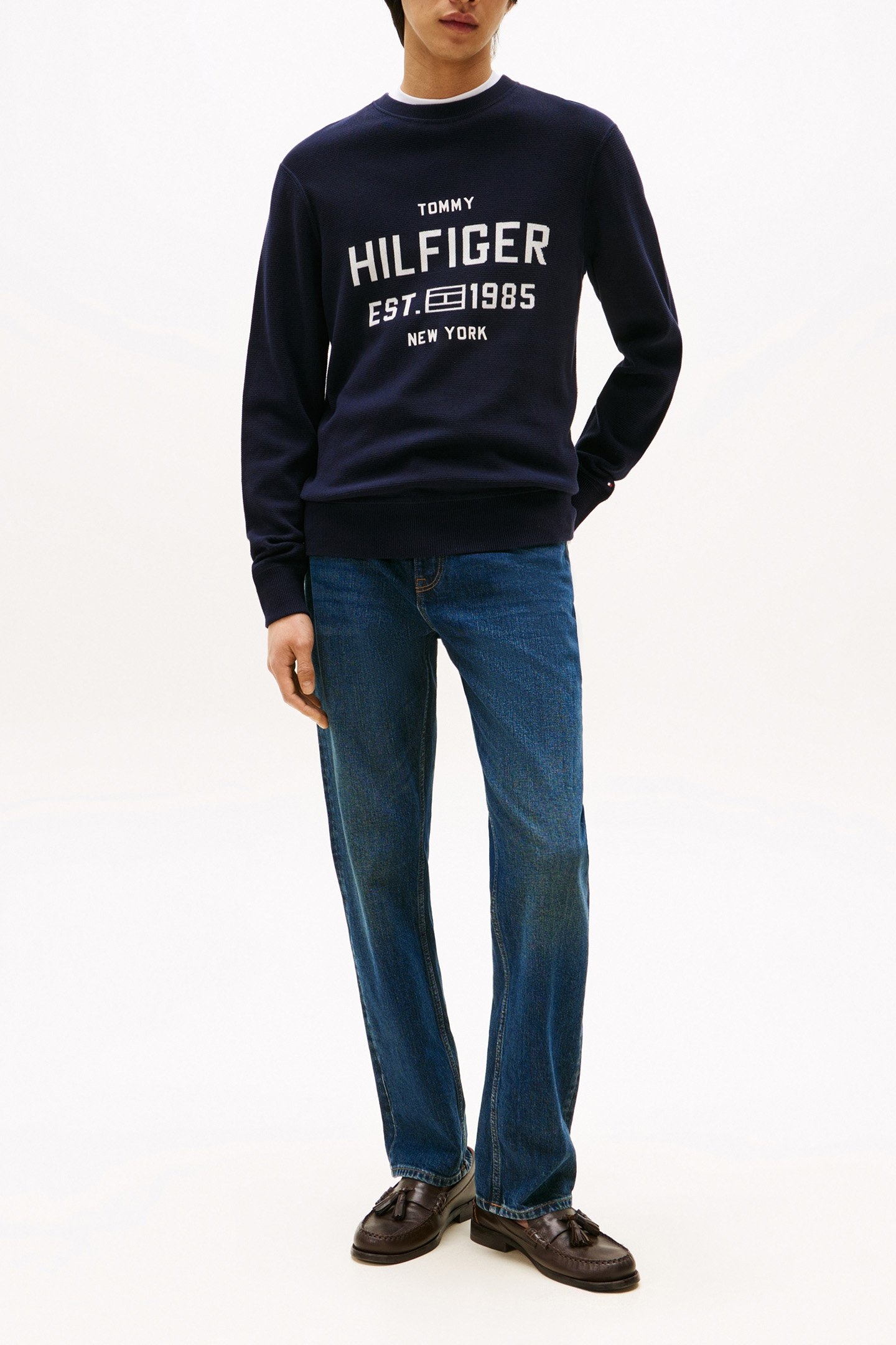 ATHLEISURE CREW NECK CLASSIC FIT SWEATSHIRT MARINE BLUE 2