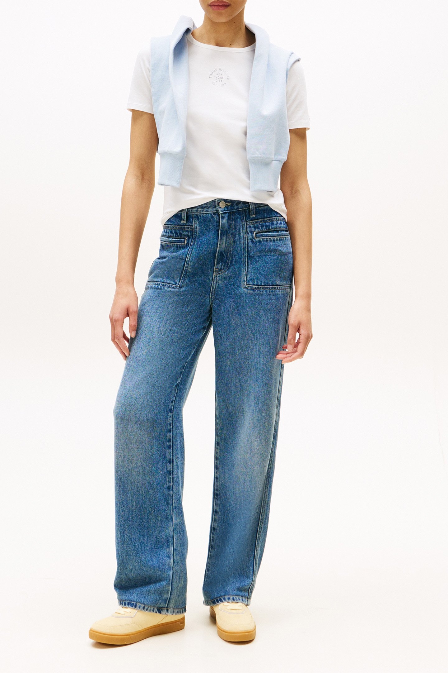 STAMP LOGO SLIM FIT C-NK T-SHIRT ECRU 4