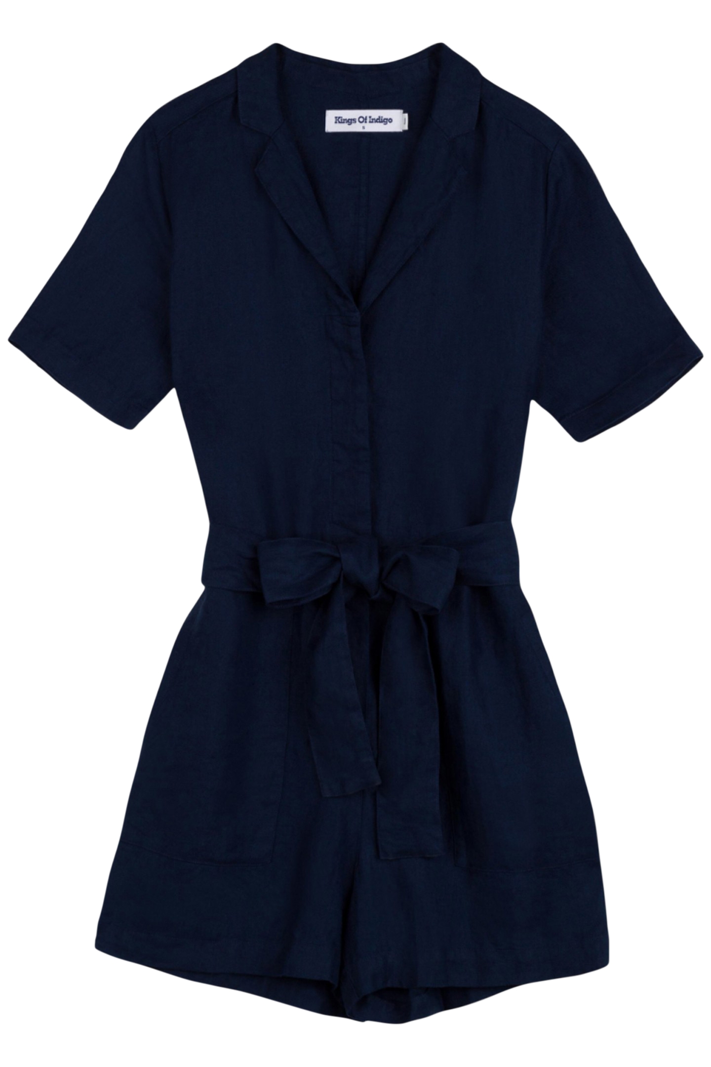 JANELLE PLAYSUIT WORKER BLUE LINEN 2