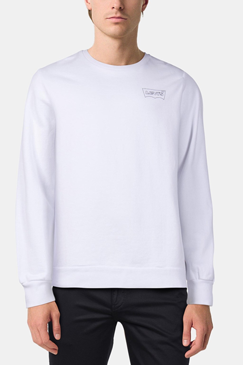 GRAPHIC SWEATSHIRT BATWING OUTLINED CHESTHIT WHITE 1
