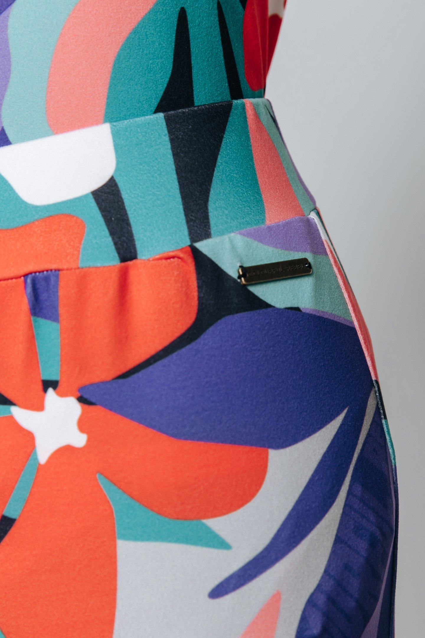 BIG FLOWER PEACHED FLARE PANTS MULTICOLOR 3