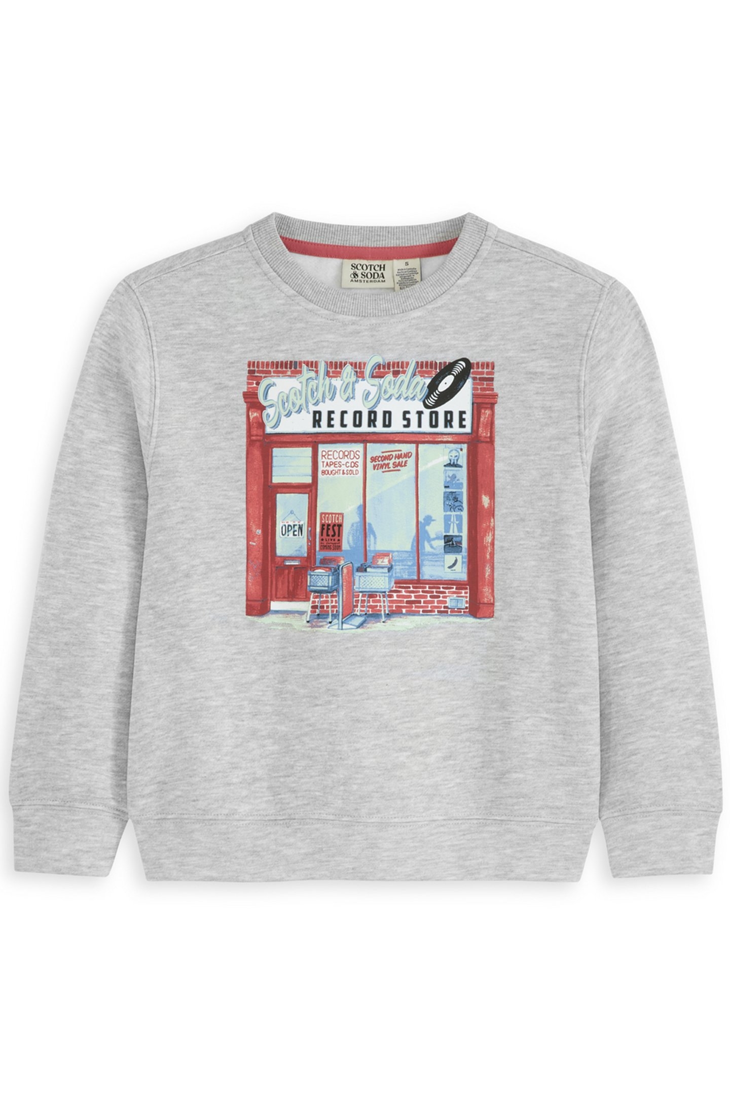 2PC BOYS FLEECE CREWNECK & SHORT SET LIGHT GREY 3