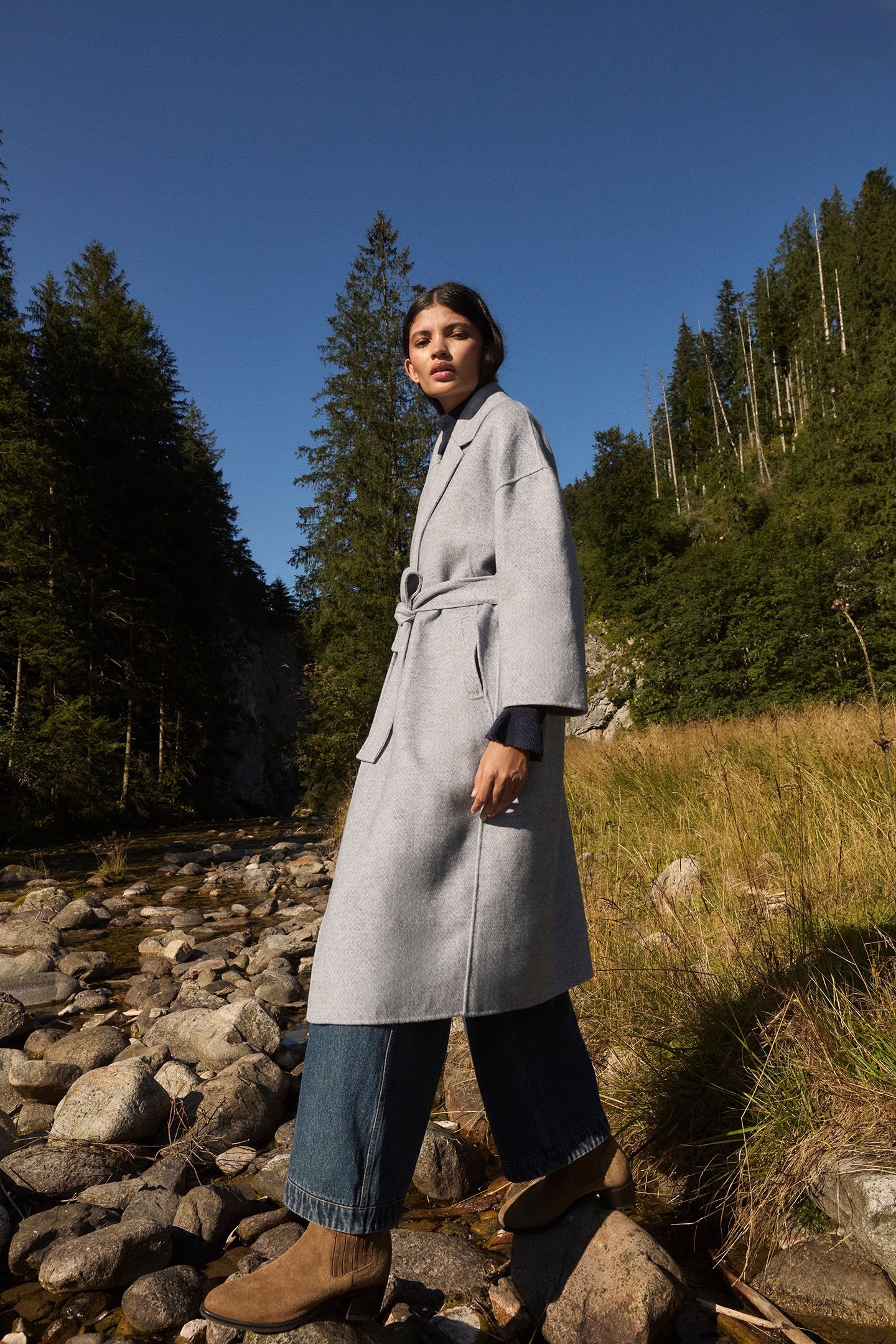 COAT SULLYNE BLUE MINI CHECKS 3