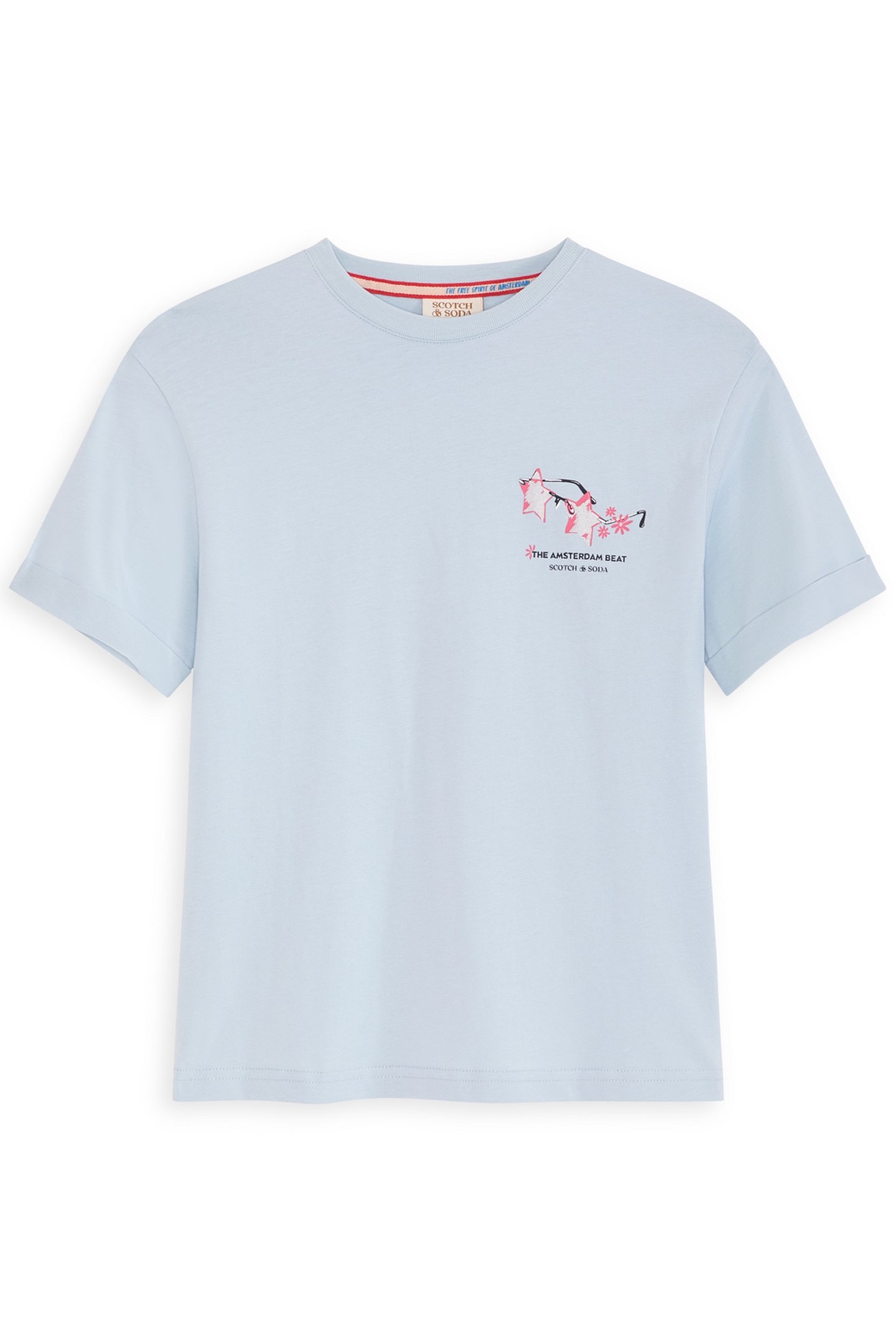 GIRLS CTTN JERSEY SS TOP LT BLUE/PASTEL 1