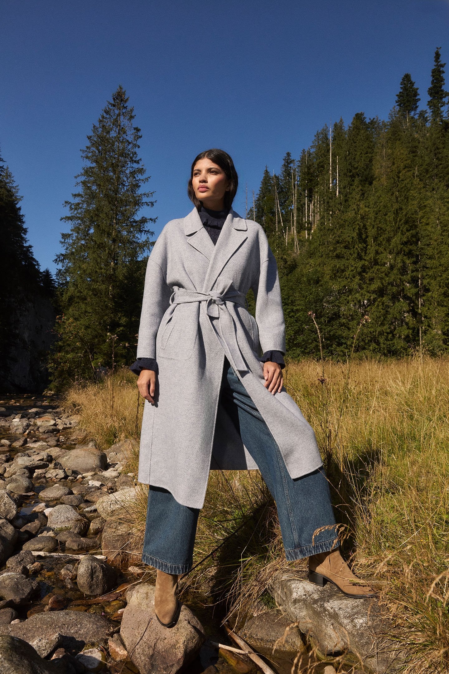 COAT SULLYNE BLUE MINI CHECKS 1