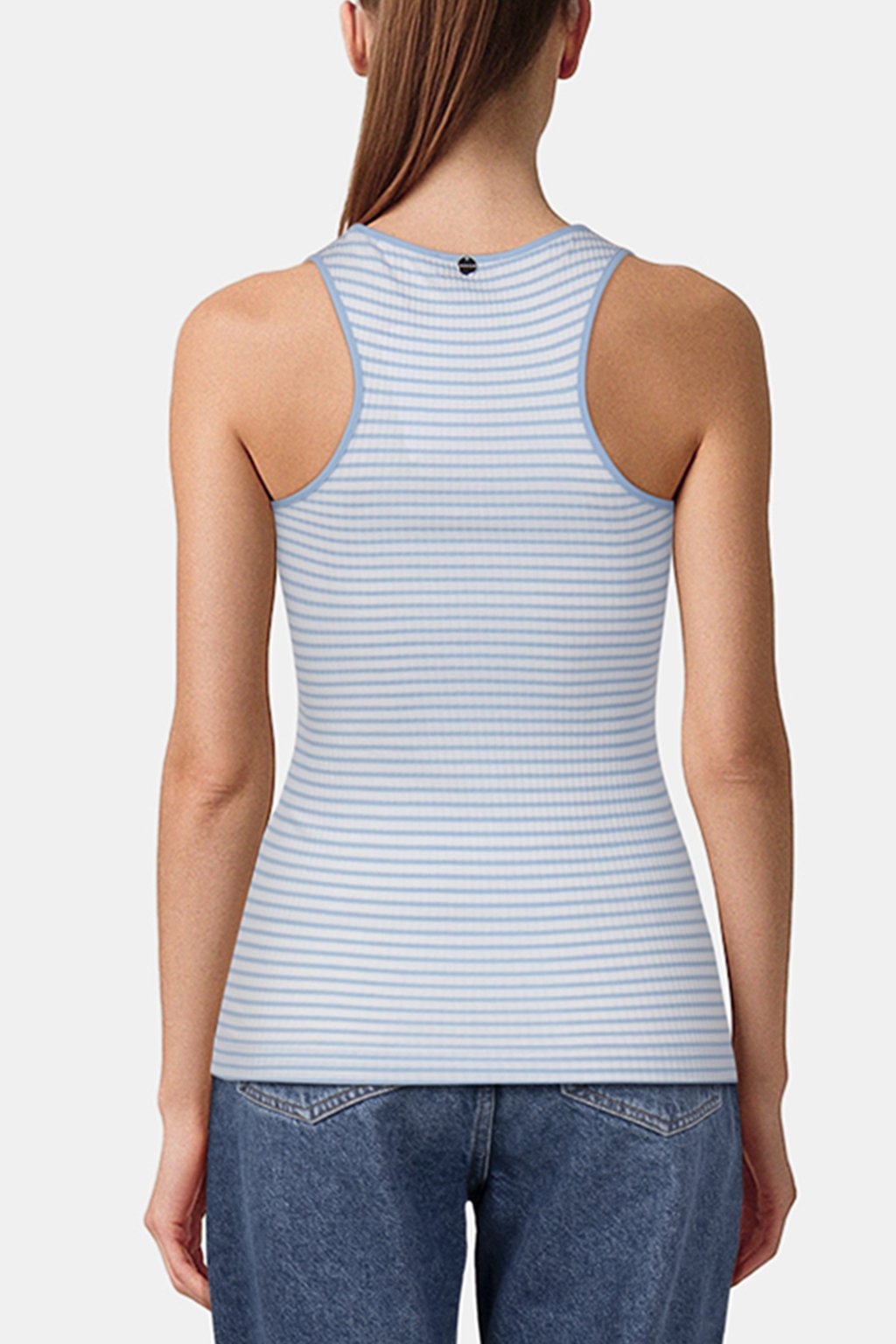 ORGANIC RIB TOP STRIPED COTTON BLUE 2