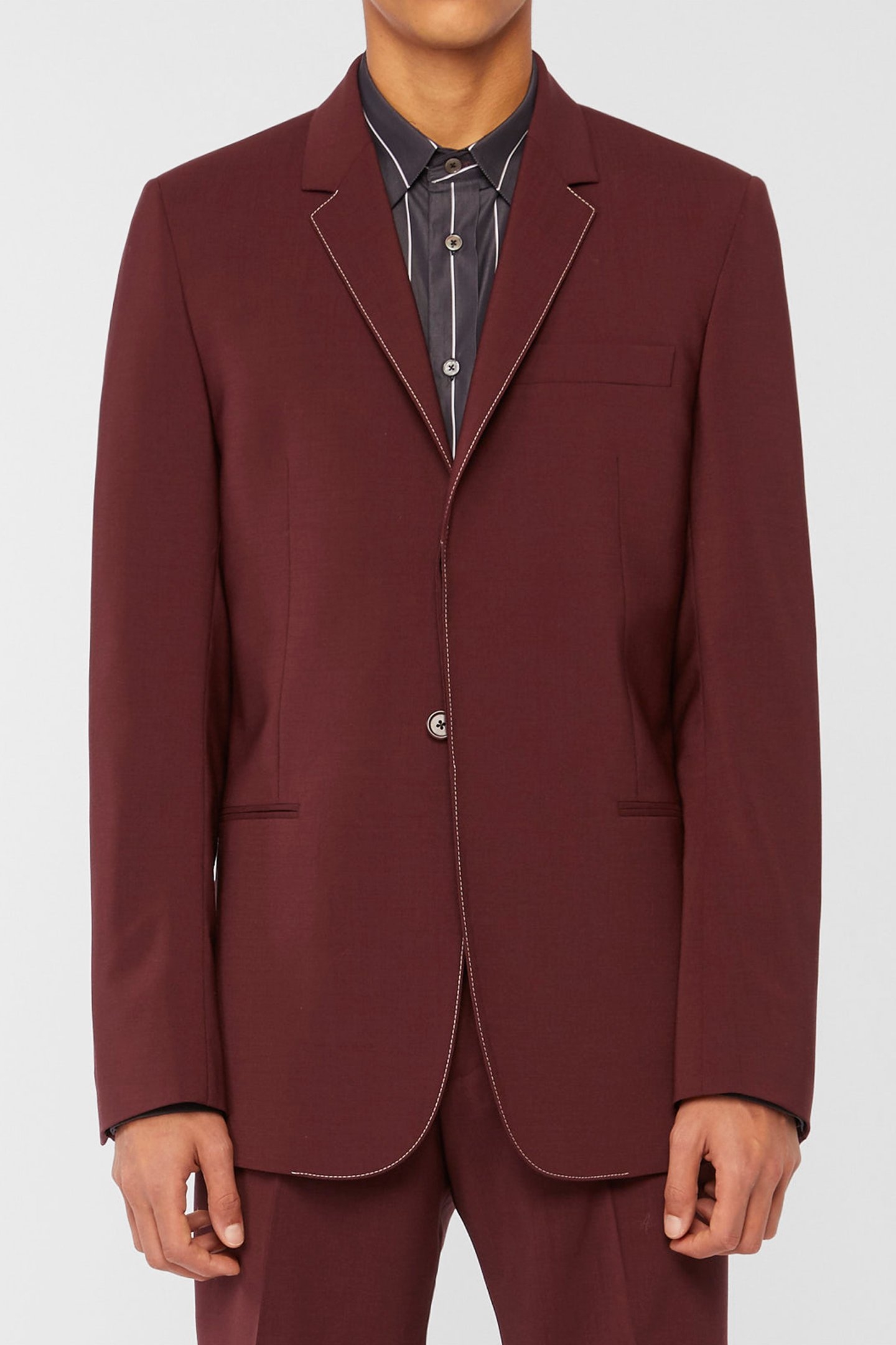GENTS CONCEALED 2 BTN JACKET BURGUNDY/ BORDE 1