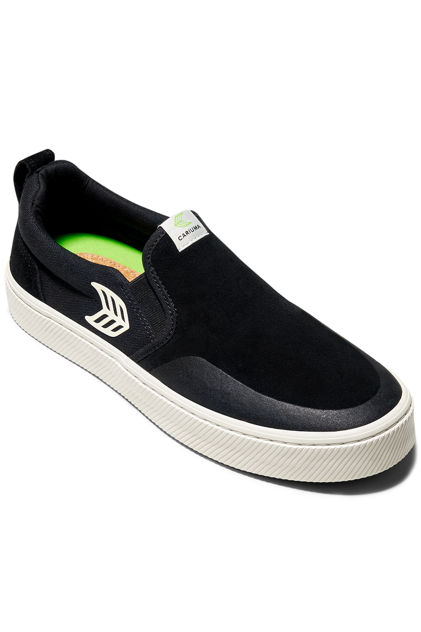 SLIP-ON PRO BLACK SUEDE AND CANVAS IVORY LOGO SNEAKER 2