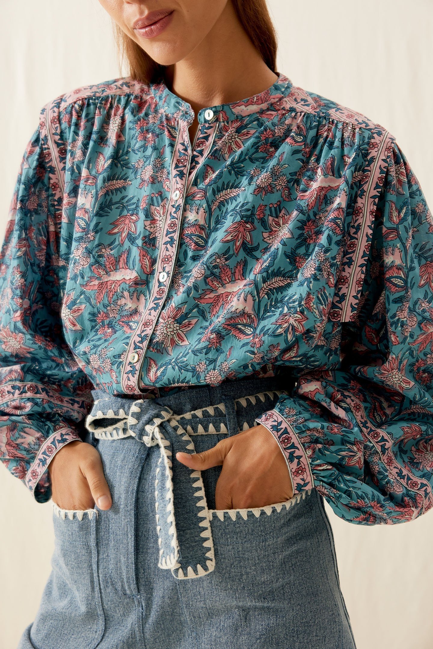 SHIRT JANE TEAL GARDEN OF EDEN 6