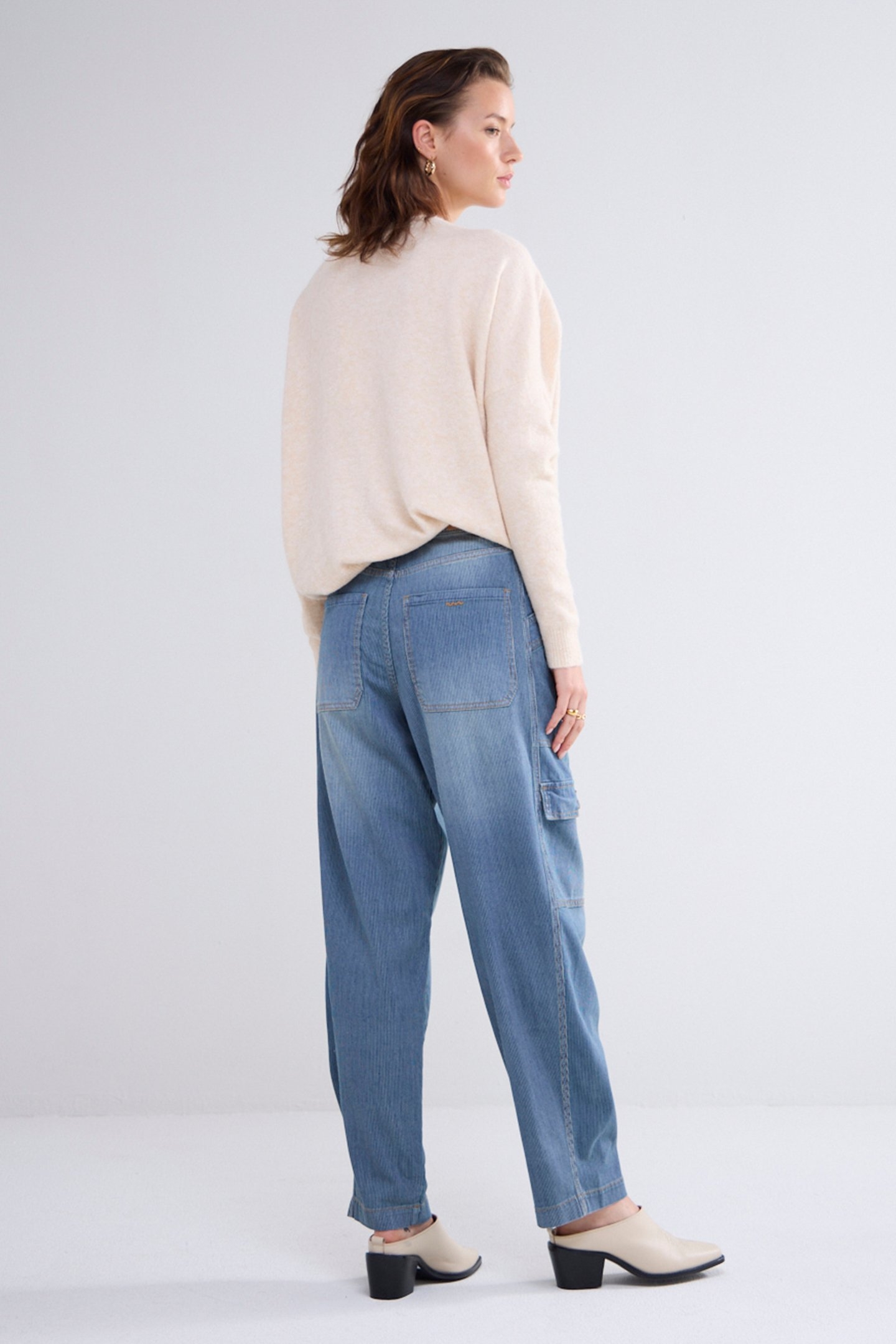 CARGO JEANS PRINTED STRIPE DENIM DENIM 2
