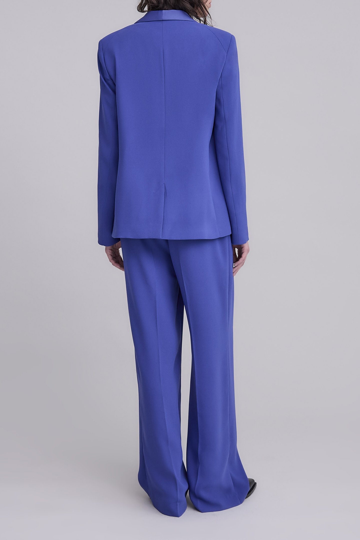 ROYAL BLUE DOUBLE-BELTED WIDE-LEG SUIT PANTS 3