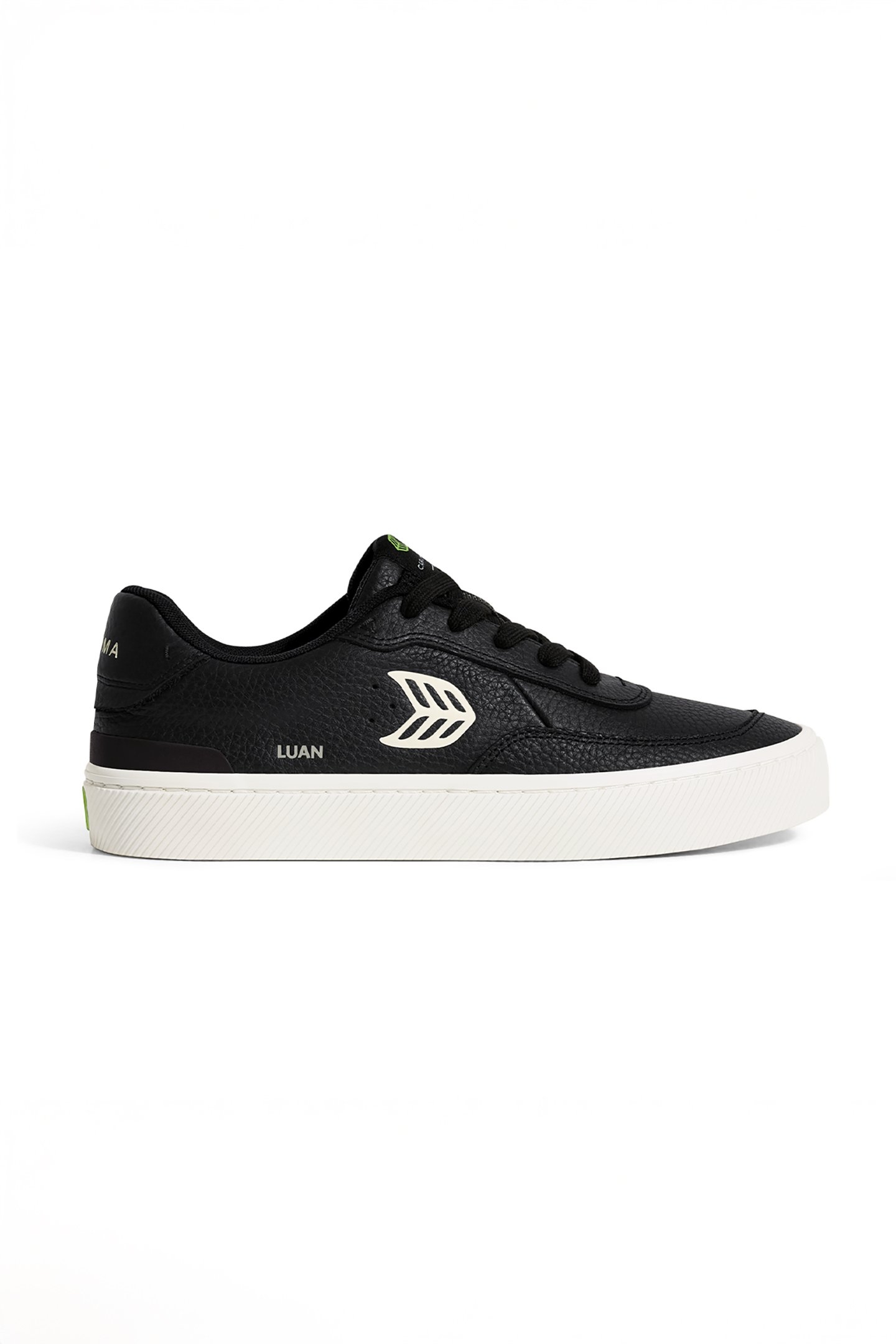 LUAN PRO BLACK PREMIUM LEATHER IVORY LOGO SNEAKER 1