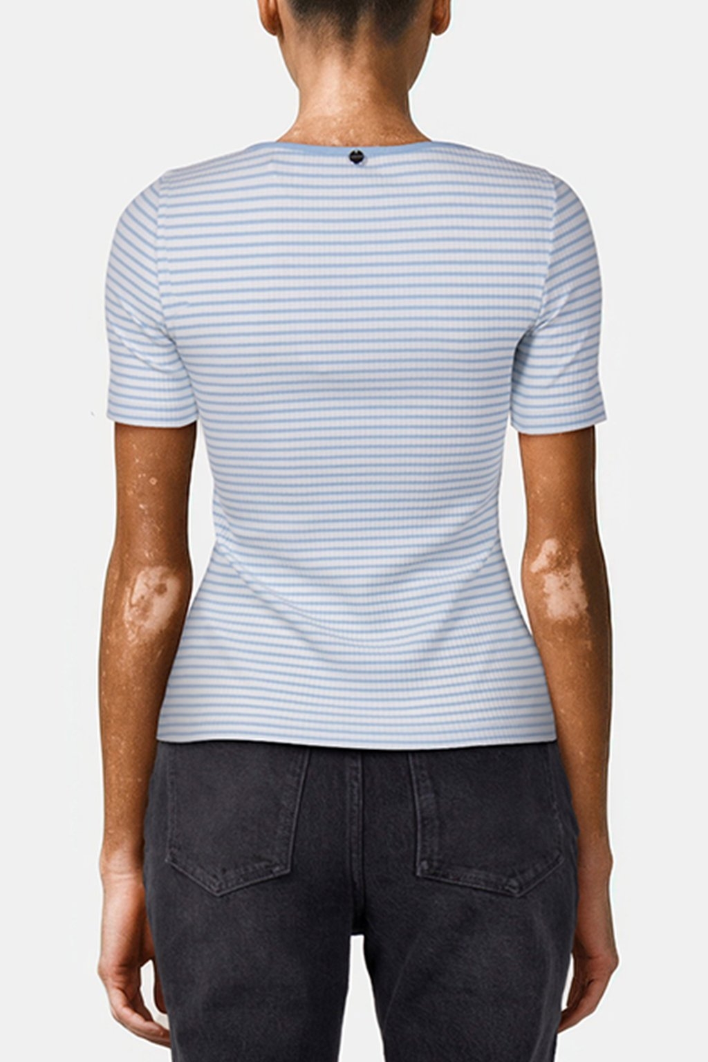 ORGANIC RIB SHIRT STRIPED COTTON BLUE 2