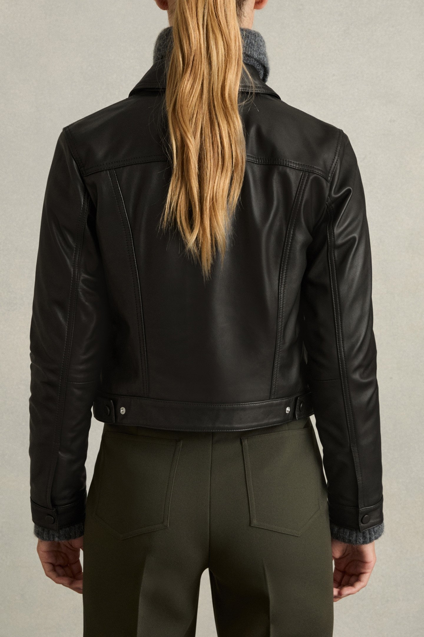 ELY LEATHER TRUCKER BLACK 2