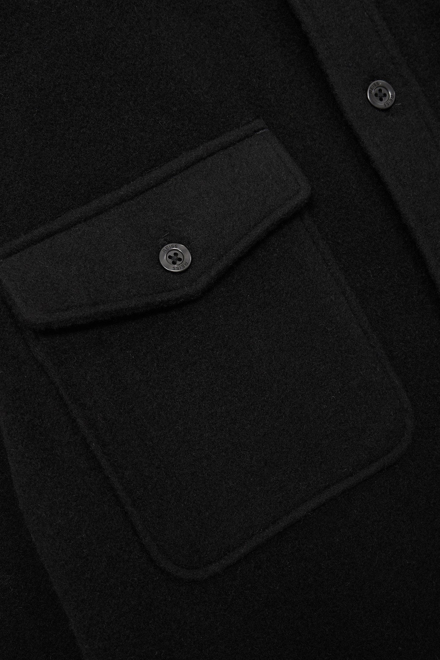 DEMARI LS TWIN POCKET WOOL OVERSHIRT BLACK 6