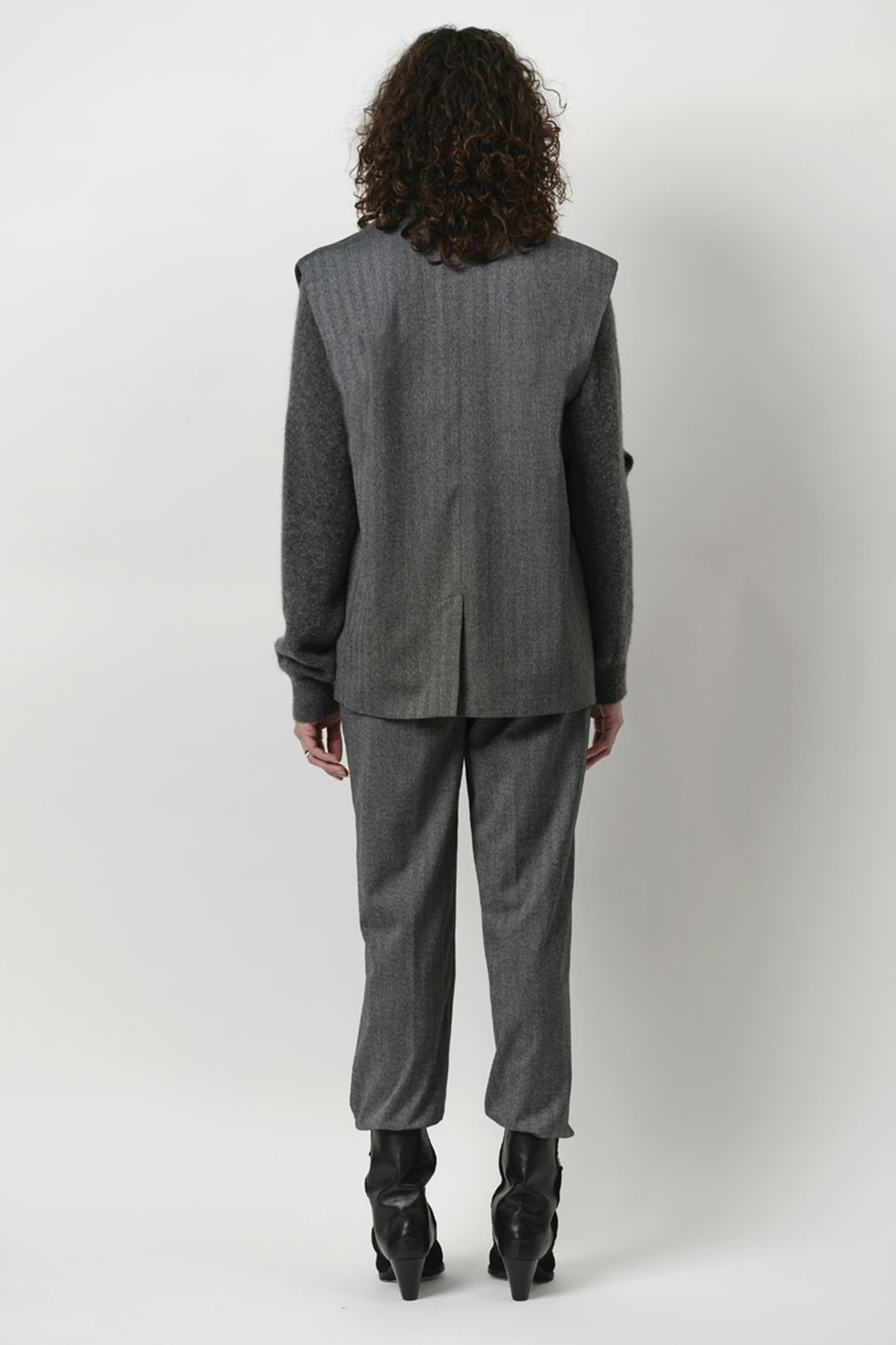 AVENUE HERRINGBONE WAISTCOAT GRAPHITE 3