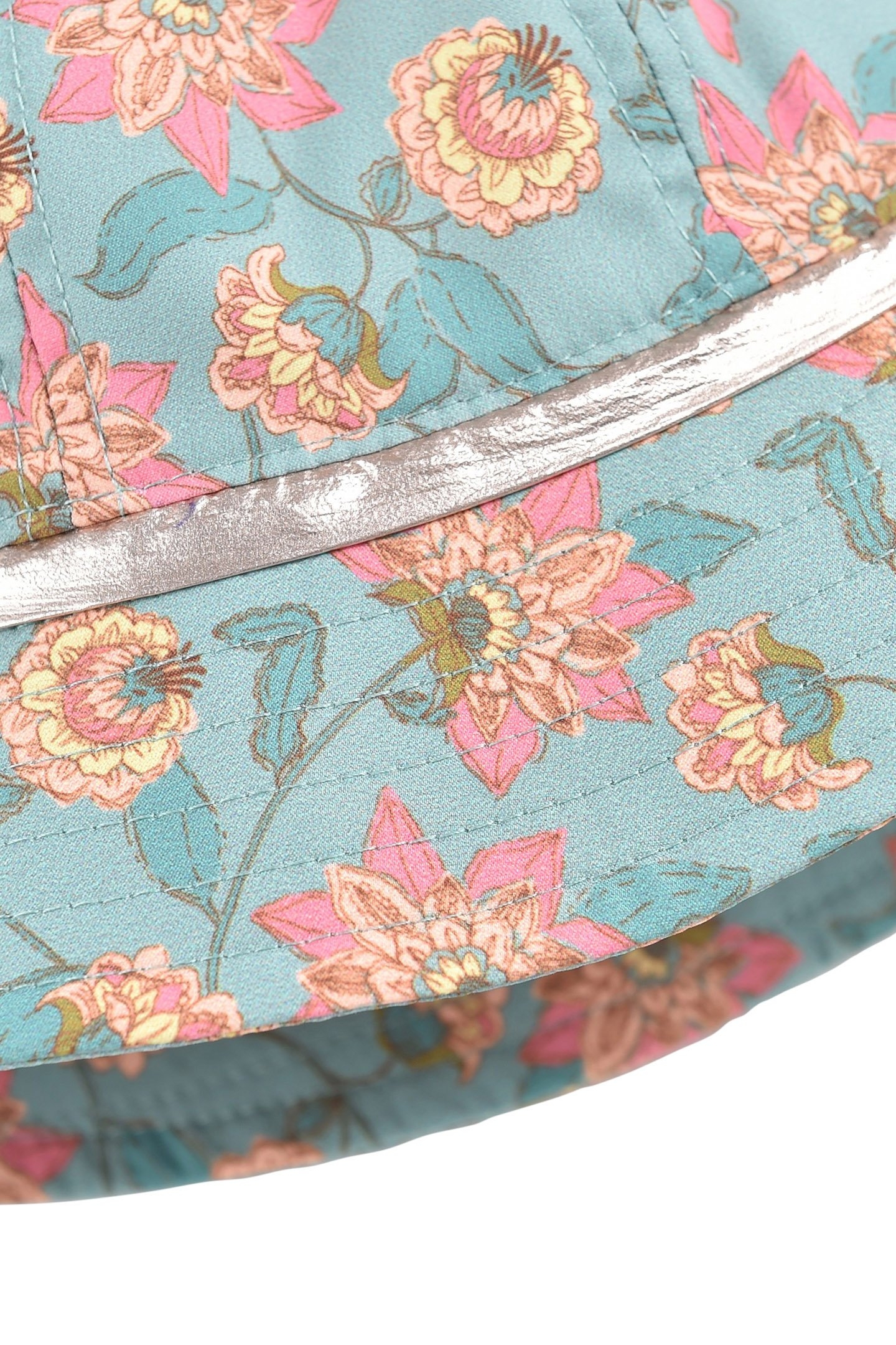 RAIN HAT GRANIMA TURQUOISE FLOWERS 4