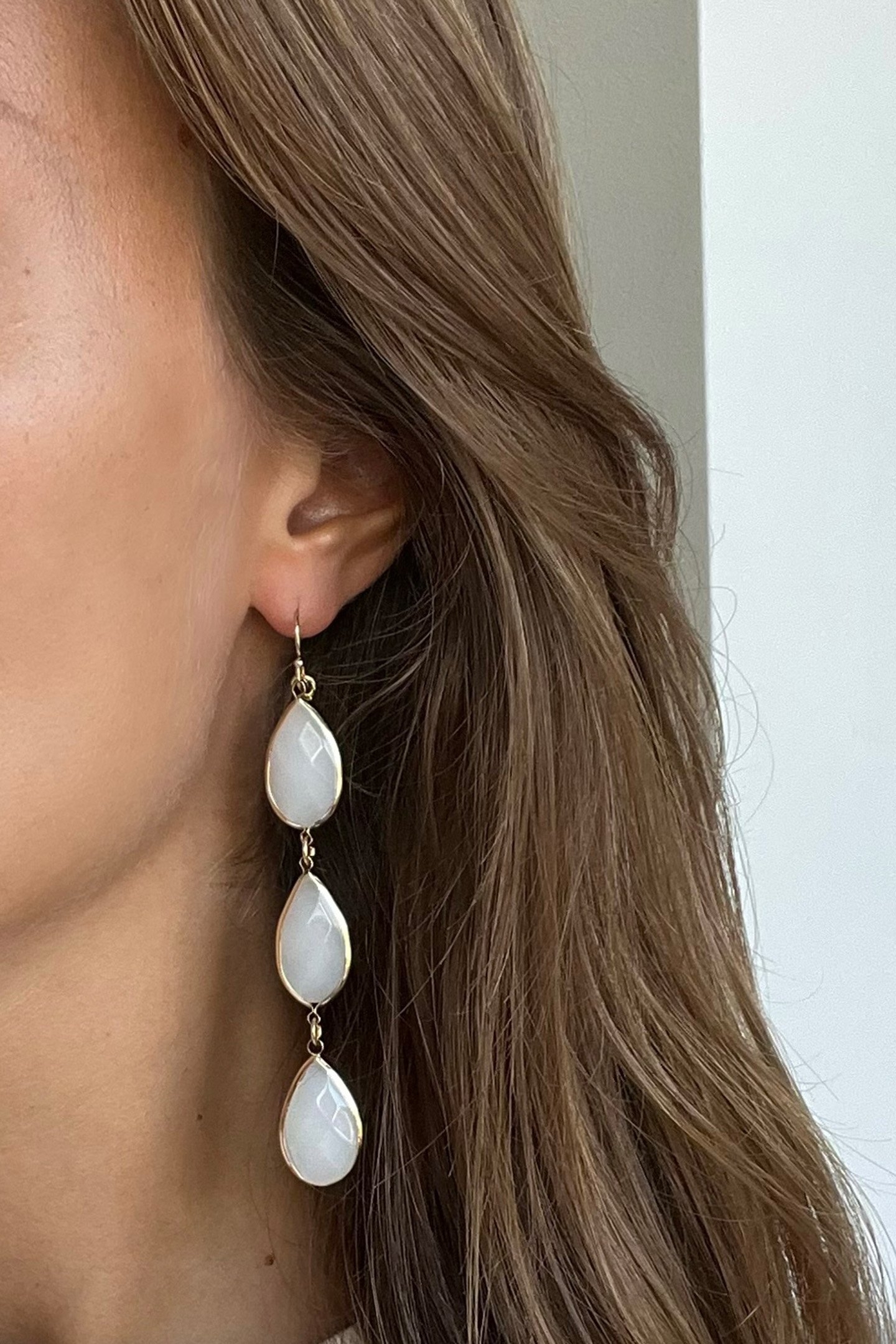 TRIPLE DROP EARHANGERS PINK 2