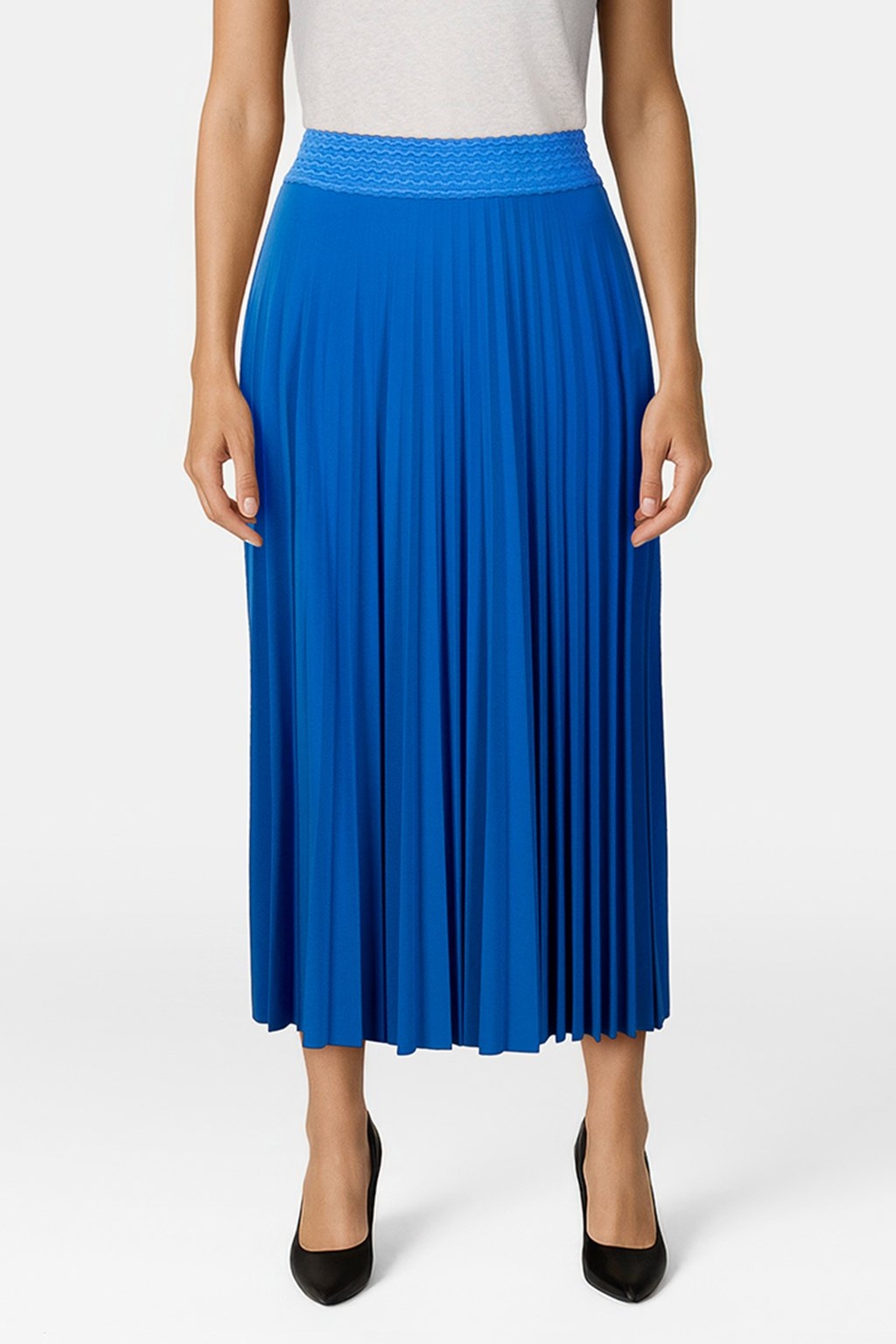 MIDI PLISSEE SKIRT RECYCLED AZZURE BLUE 1