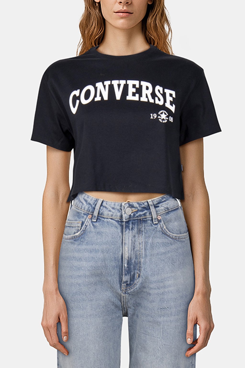 COLLEGIATE CROPPED T-SHIRT CONVERSE BLACK 1