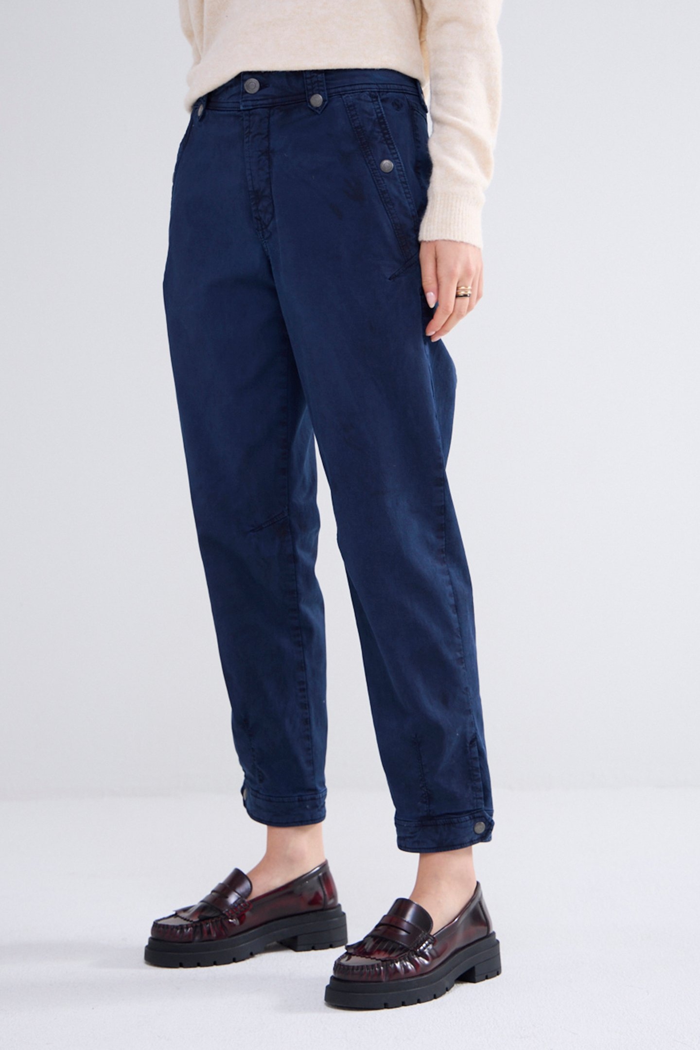 TAPERED FIT PANTS ROUGH TWILL MIDNIGHT BLUE 1