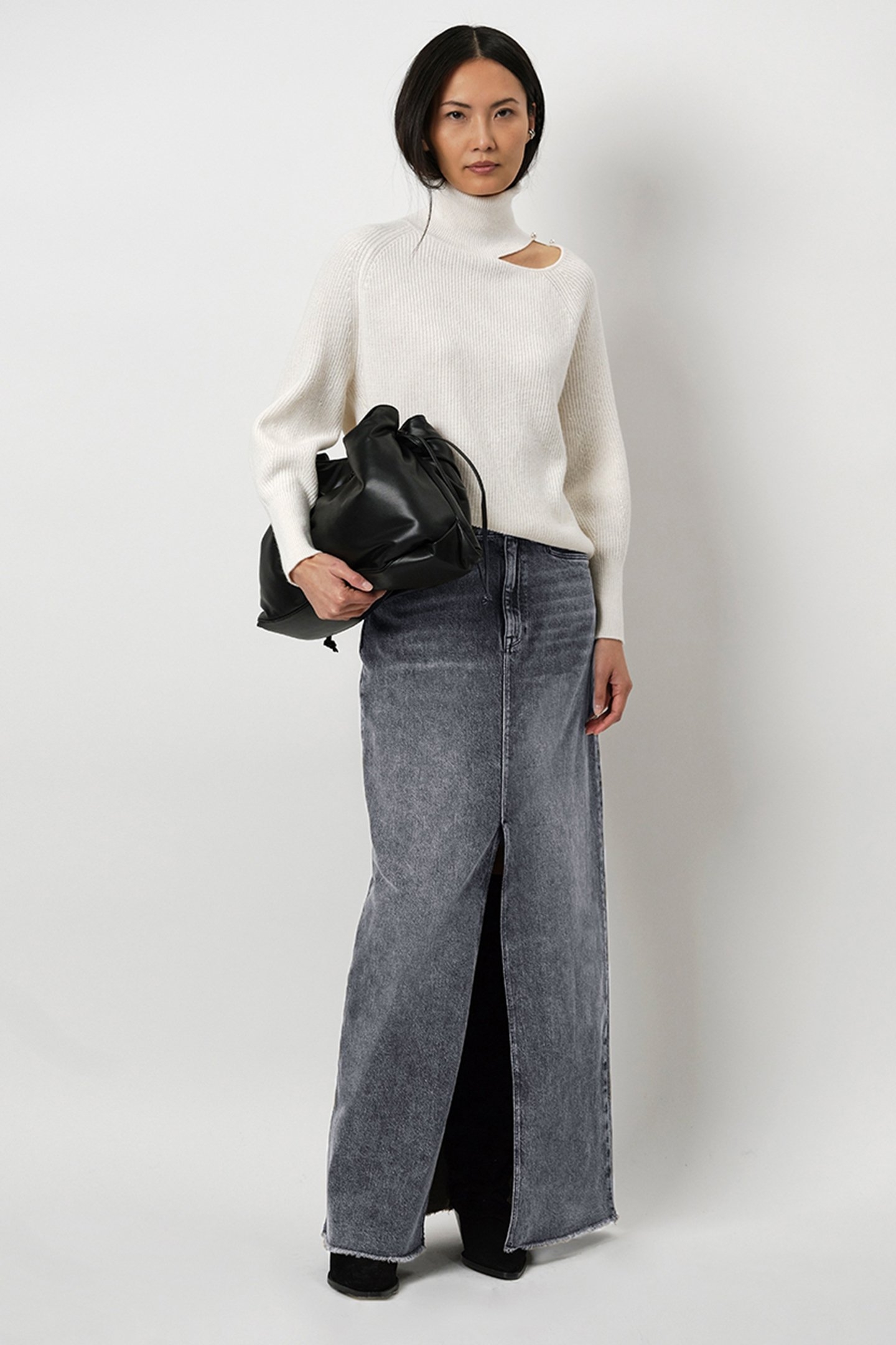 FERAL DENIM MAXI SKIRT HAZELNUT HAZE 1