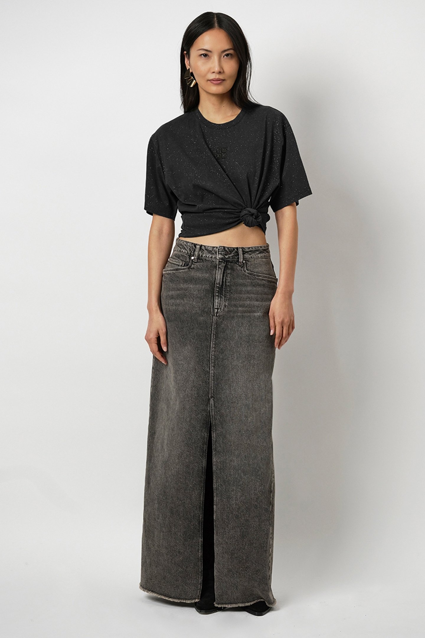 LYRIC METALLIC MONOGRAM TEE OLIVE VINE 1