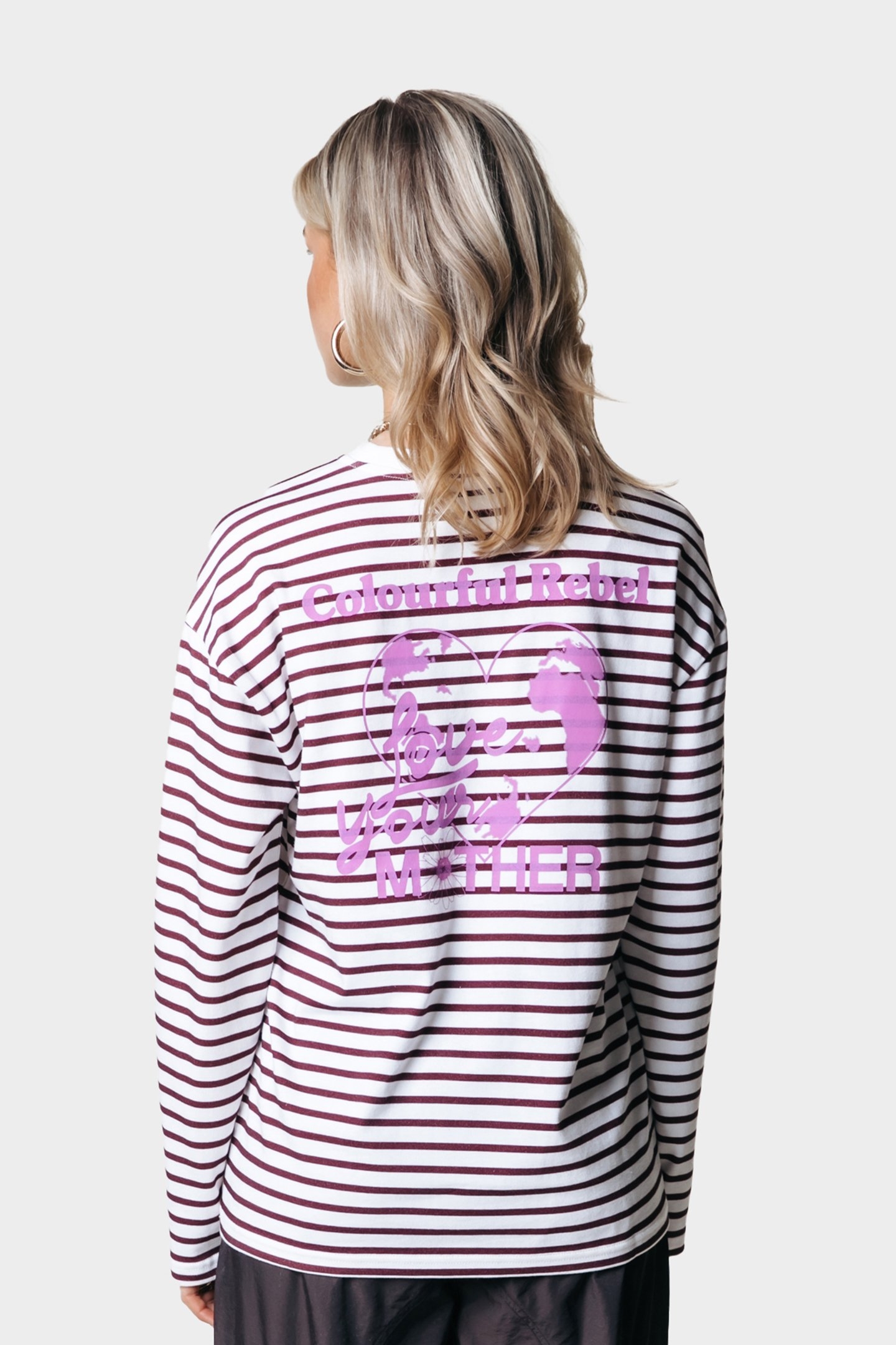 MOTHER EARTH STRIPE LONGSLEEVE TEE PORT RED 2