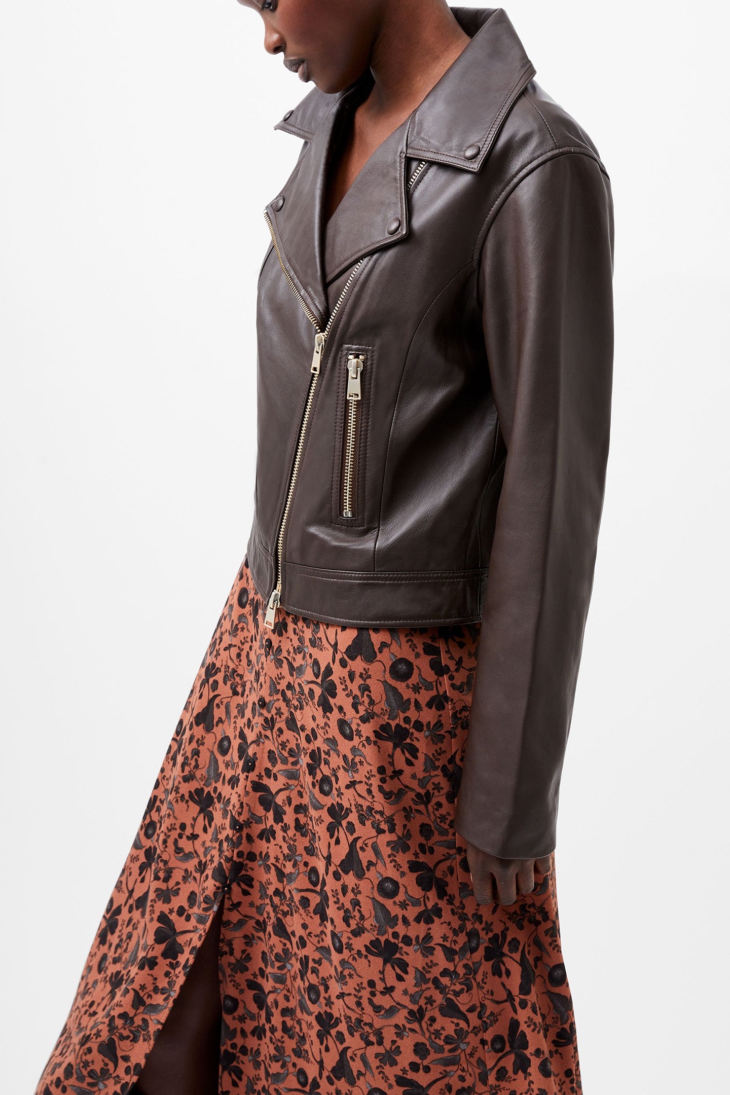 BECKET LEATHER MILITARY JACKET CHOCOLATE GANACHE 3