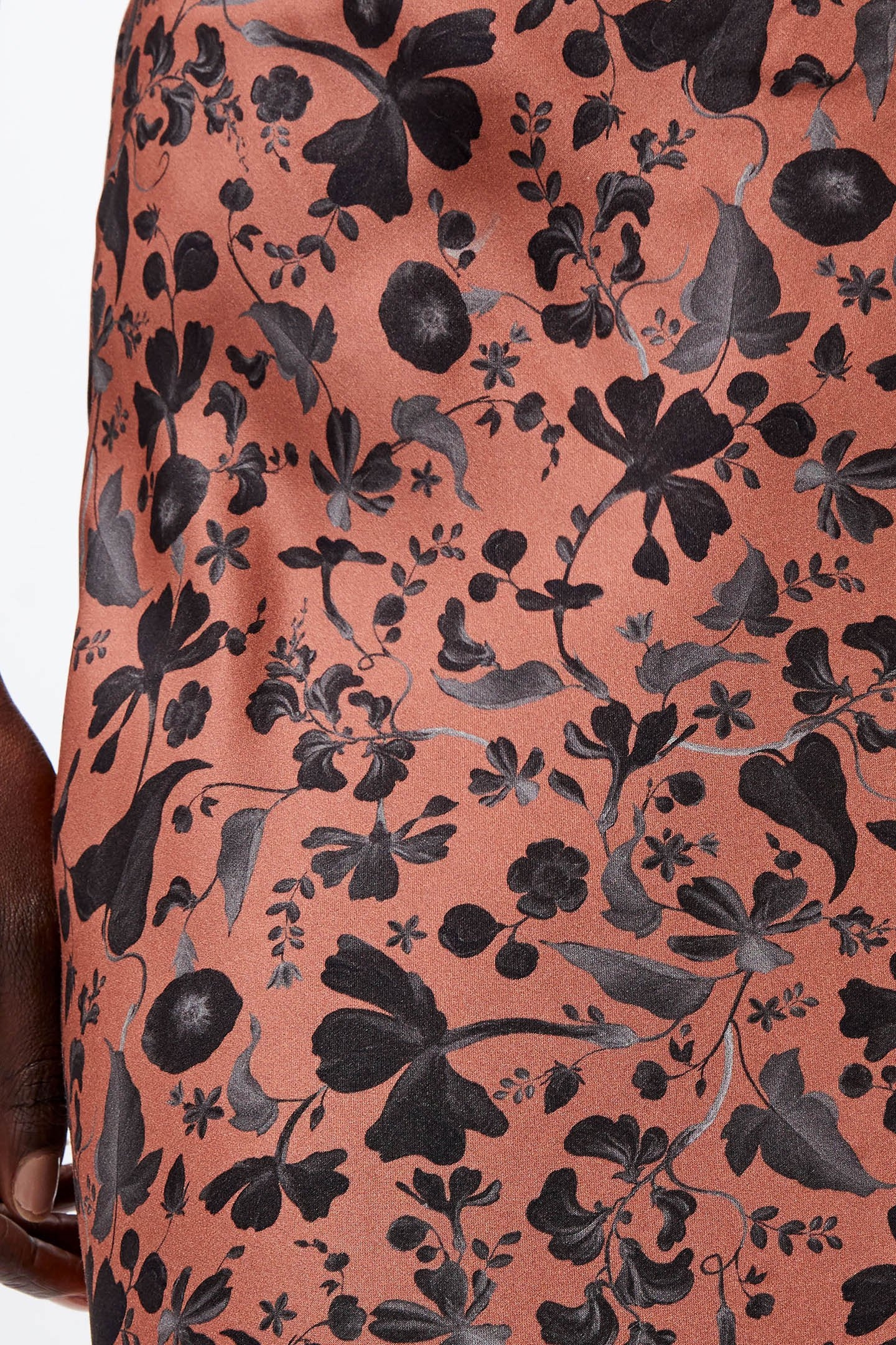 JEANNIE ENNISE SATIN SKIRT RUSSET BROWN MULTI 4