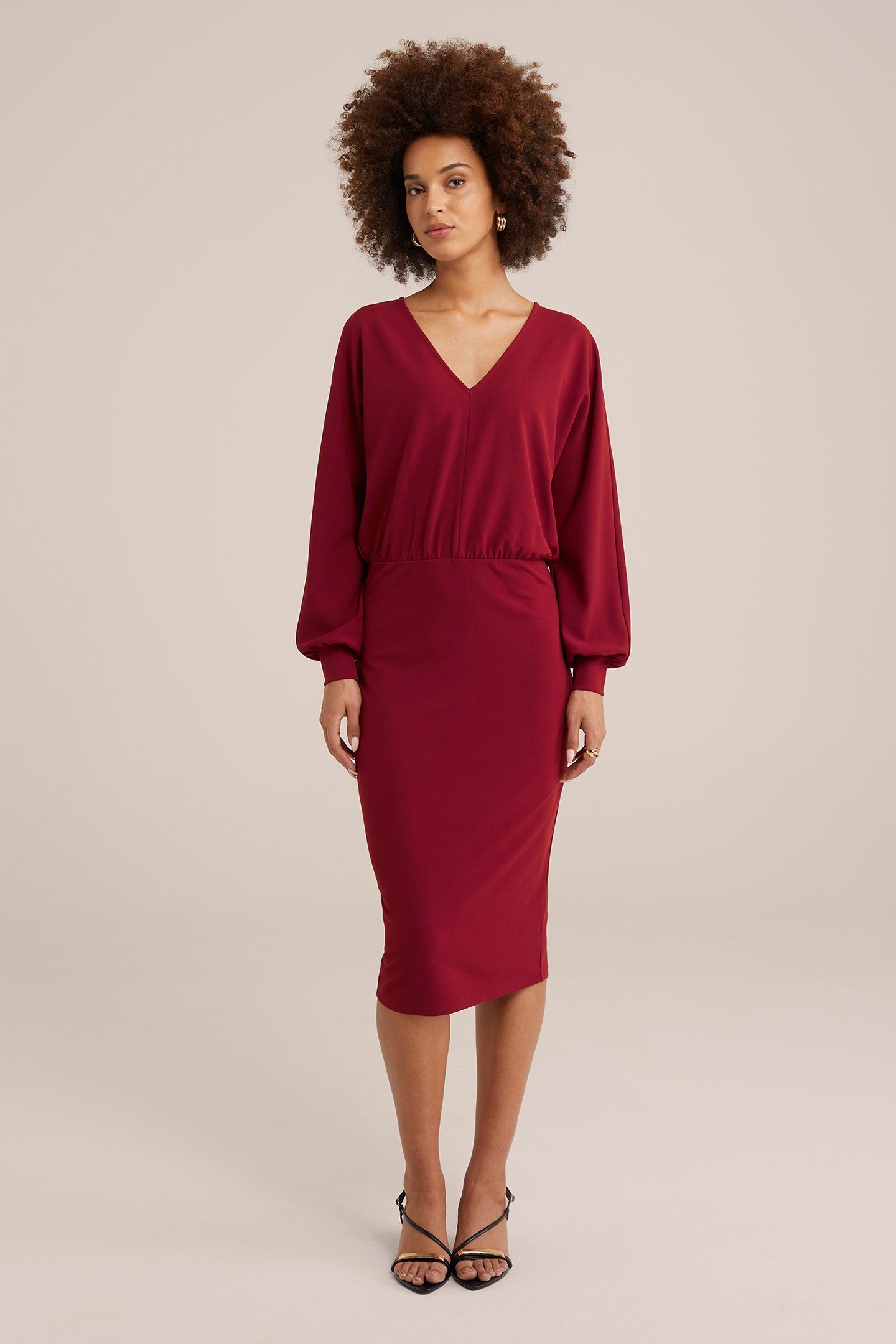 DRESS MID LENGTH VINTAGE RED 1