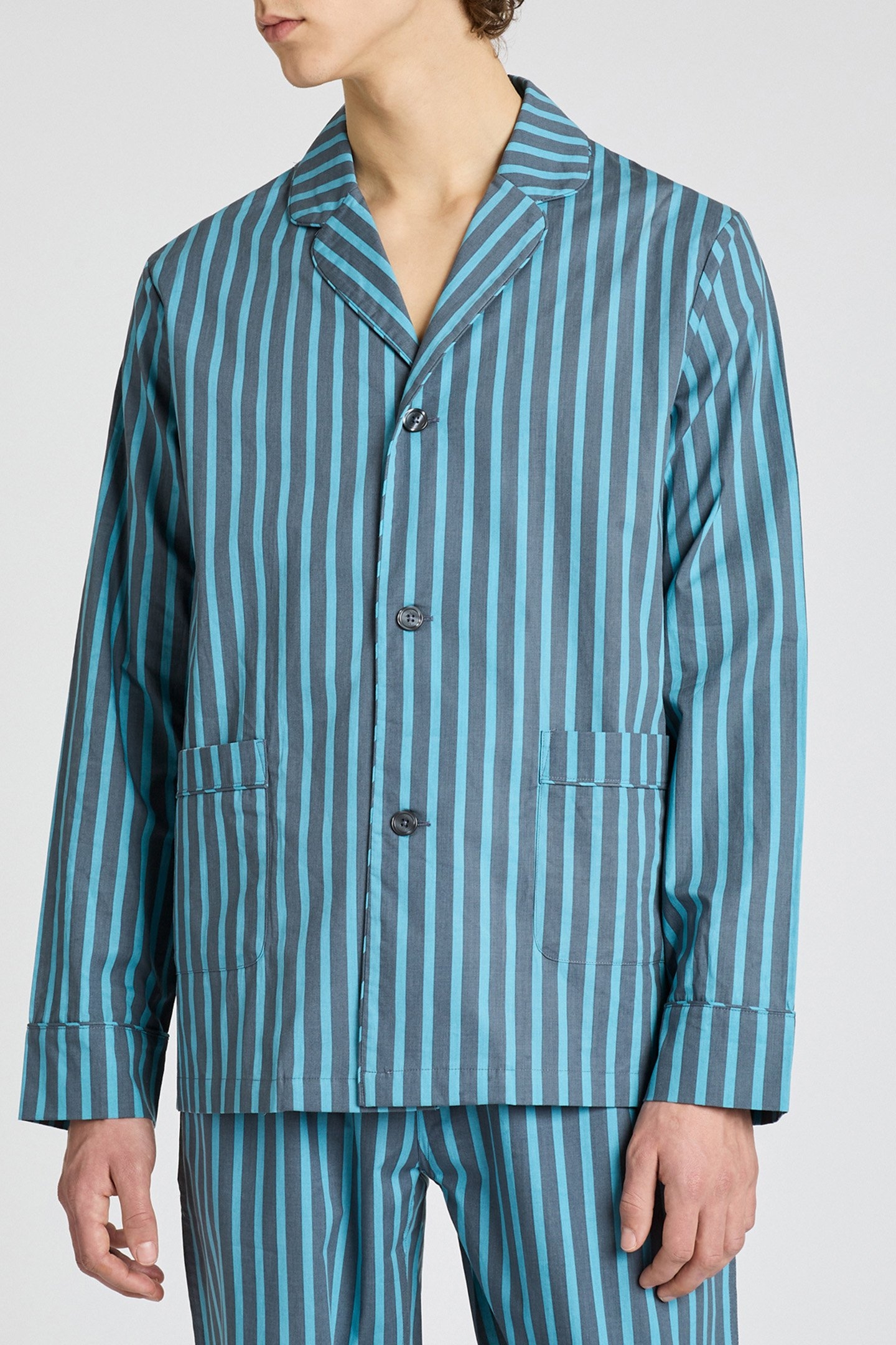 UNISEX PJ TOP L/SLV INKY BLUE 1