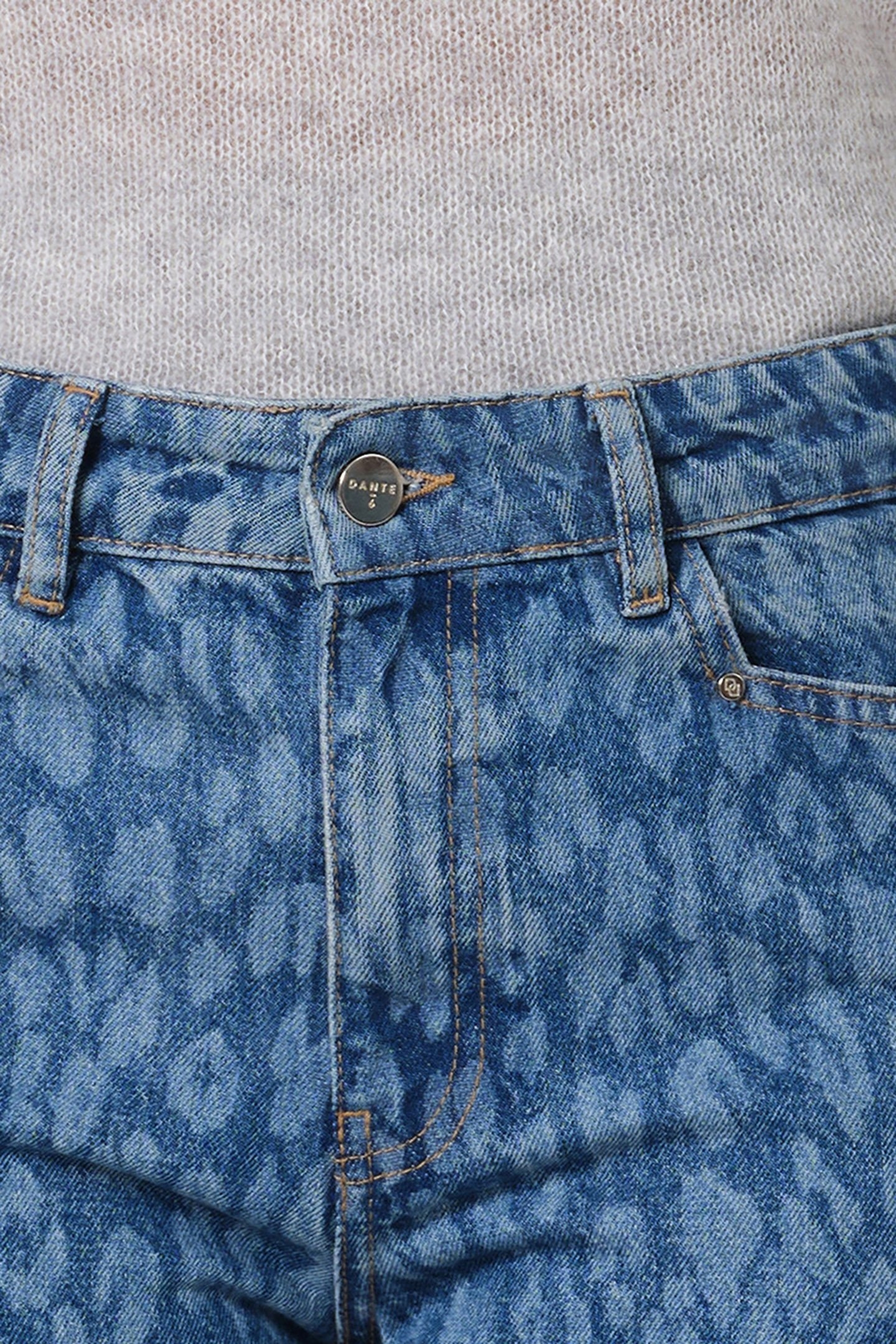 NUIT LEOPARD WIDE LEG JEANS WASHED BLUE 6