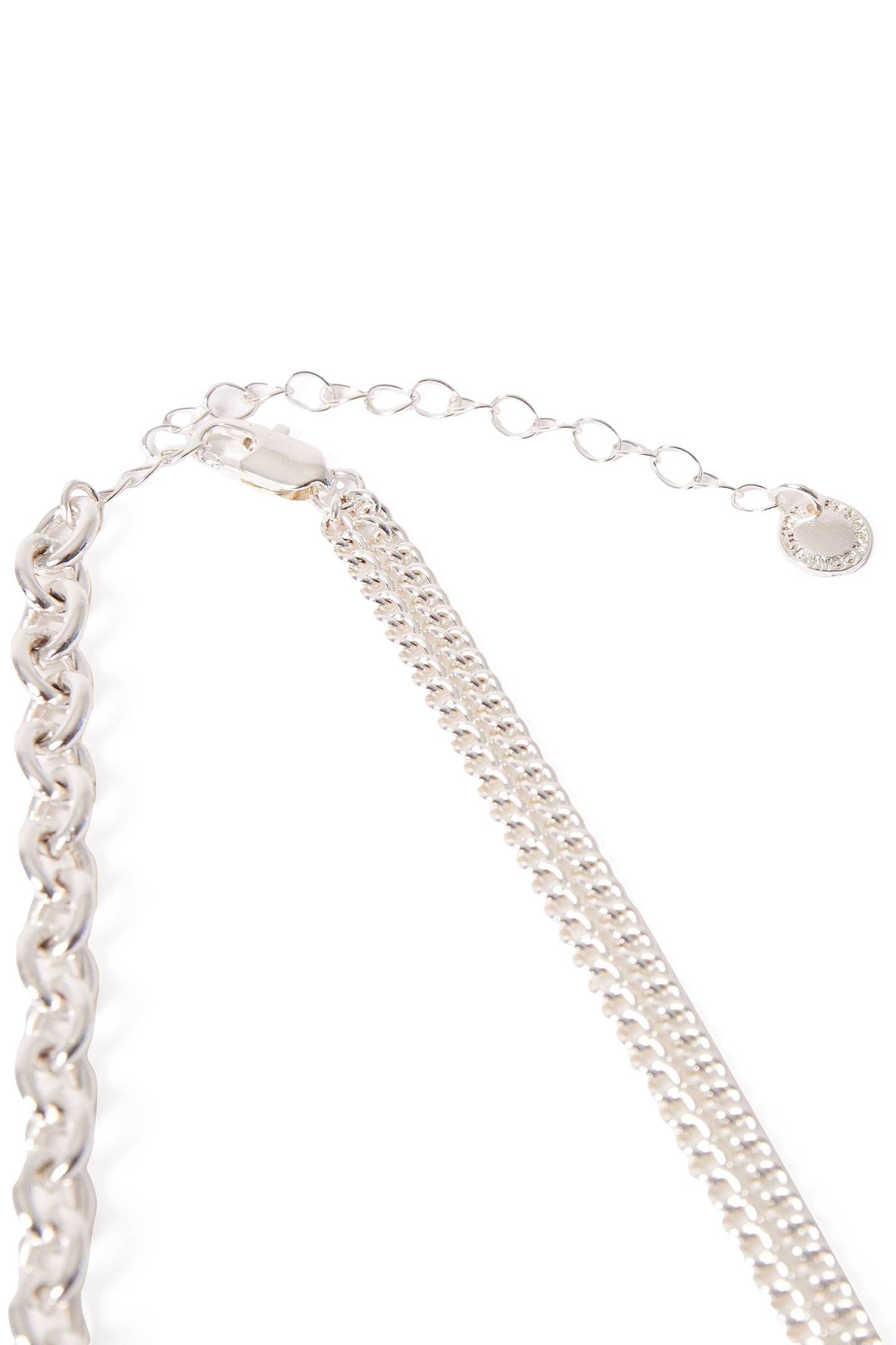 MIXED CHUNKY CHAIN NECKLACE SILVER 3