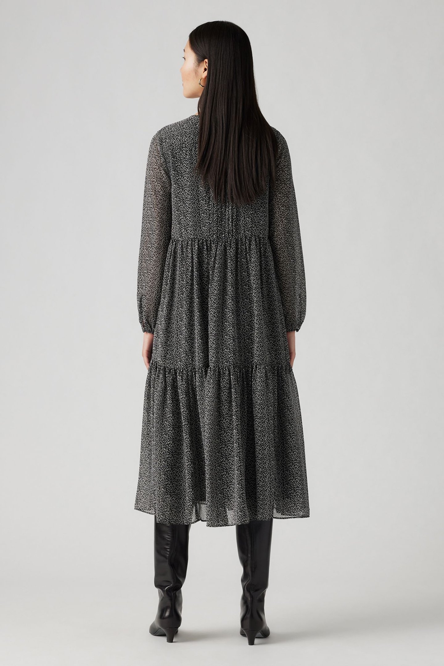 CIELO GEORGETTE DRESS LINO GEO CAVIAR 2