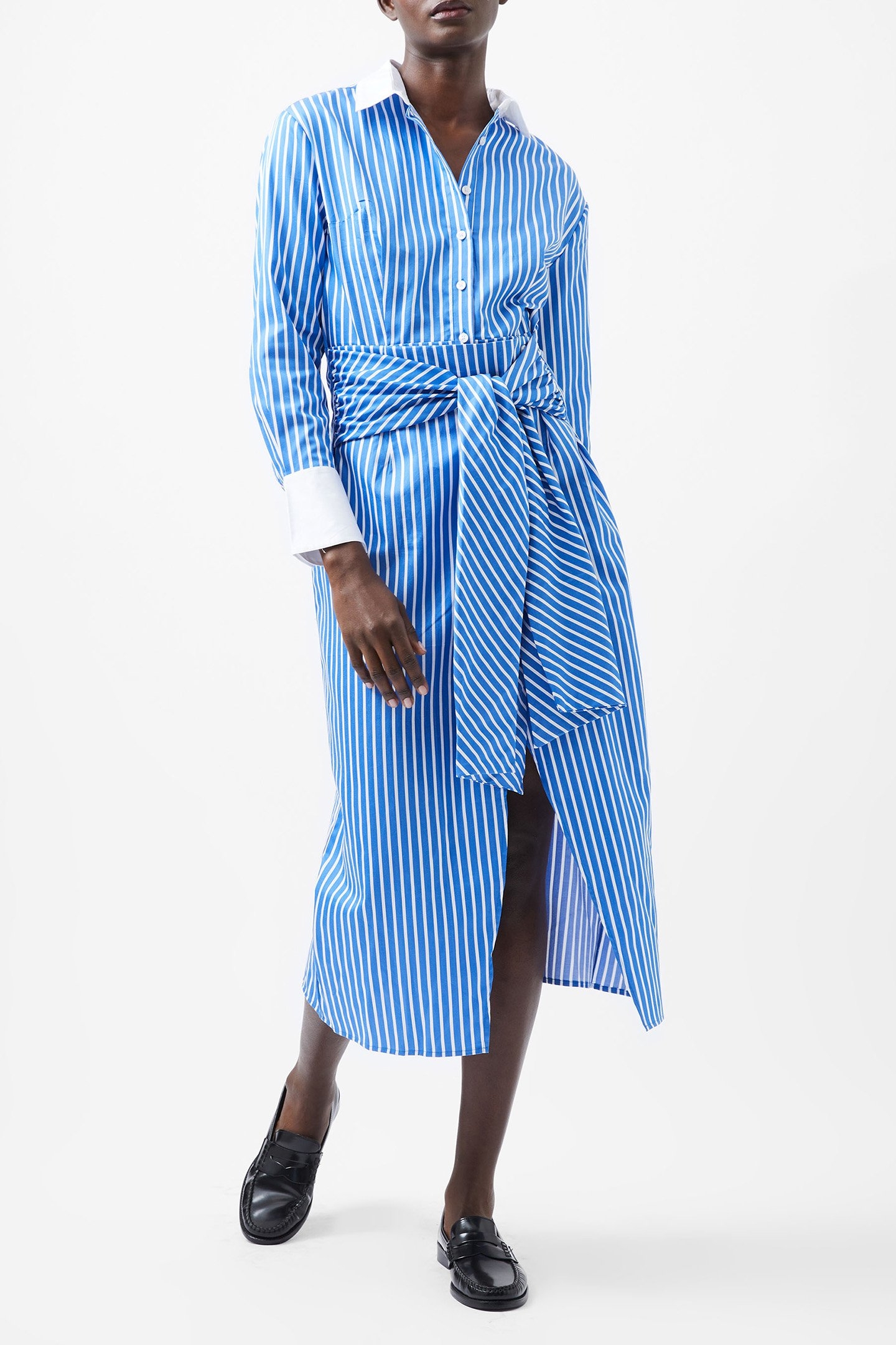 ALEXIS DRESS WHITE/BLUE 1