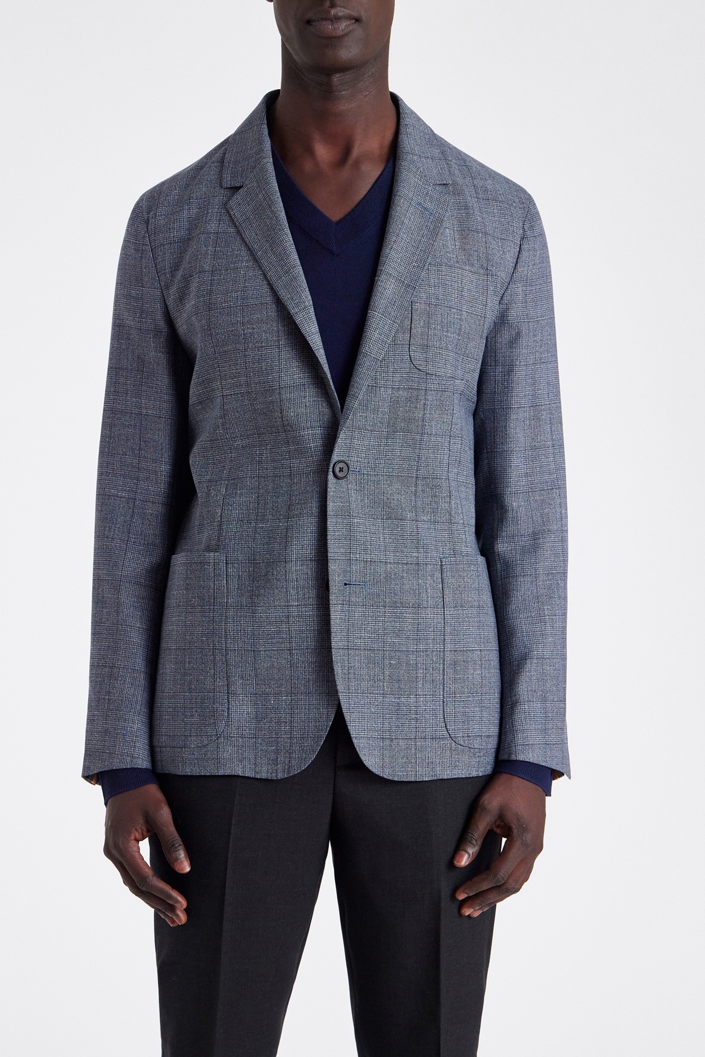 MENS 2 BTN PATCH POCKET JACKET GREYISH BLUE 1