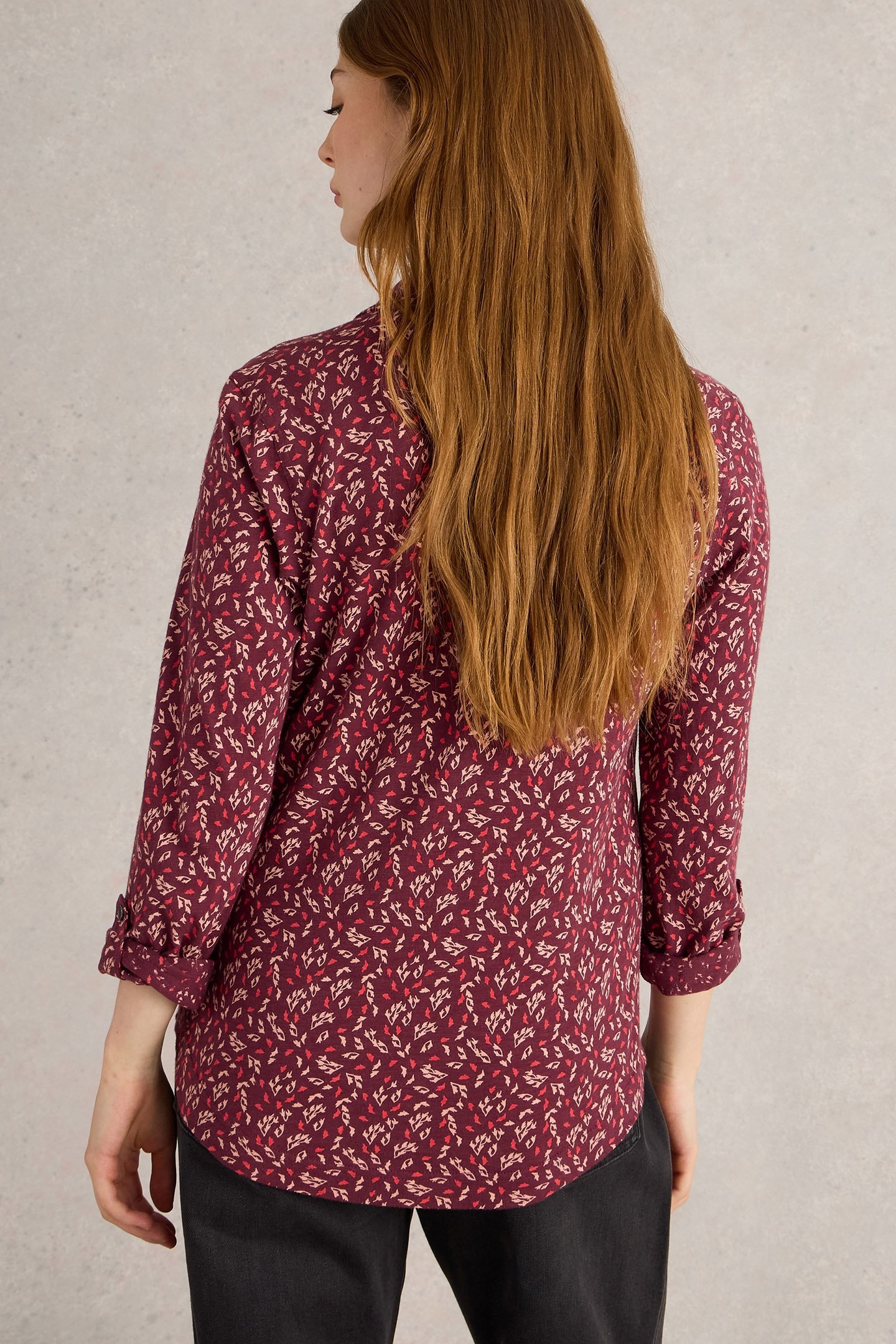 ANNIE JERSEY SHIRT PLUM MULTI 2