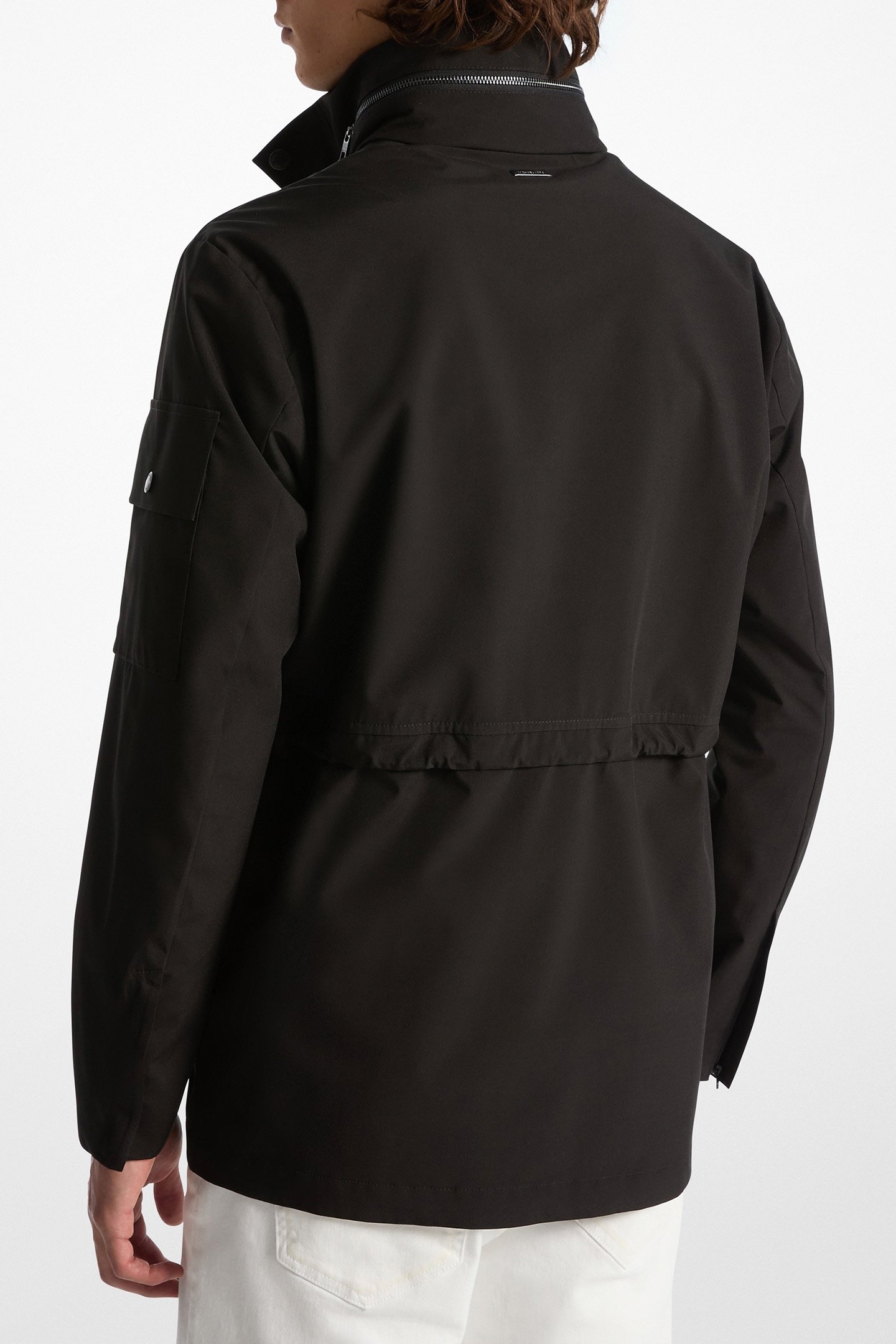 FOUR POCKET UTILITY TECHNICAL ZIP UP JACKET IN BLACK 2