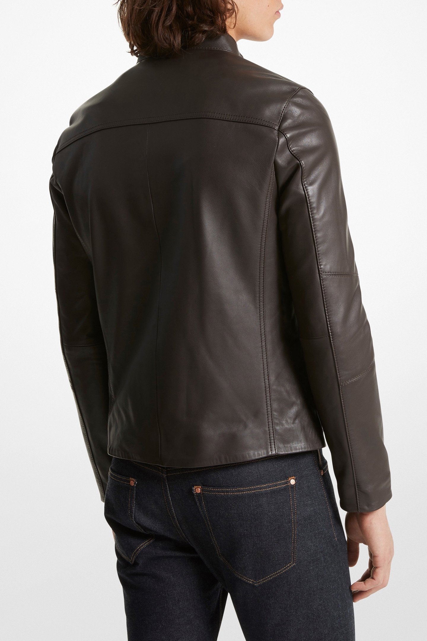 RACER JACKET IN CHOCOLATE BROWN 2
