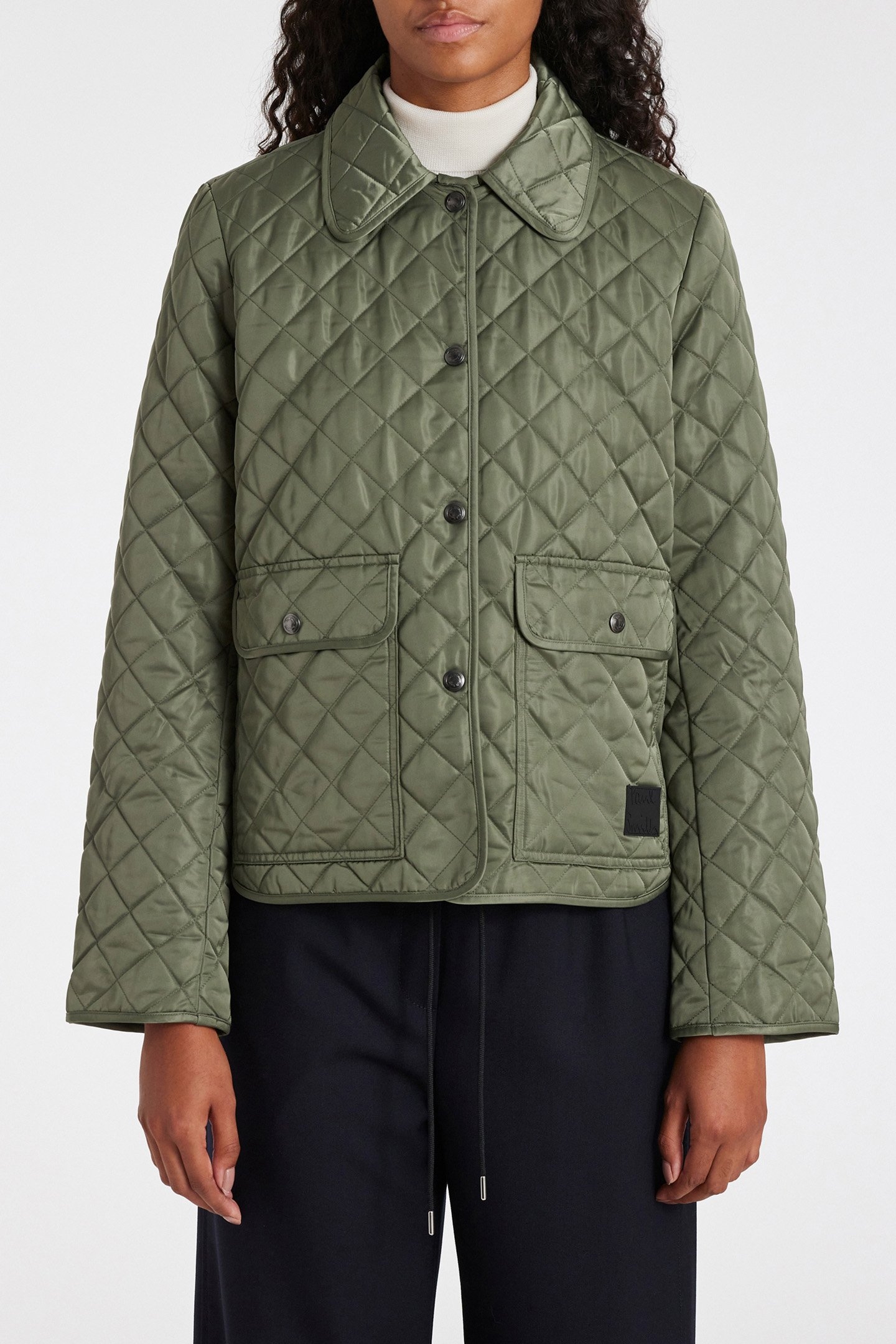 WOMENS QUILTED JACKET MILITARY GREEN 1