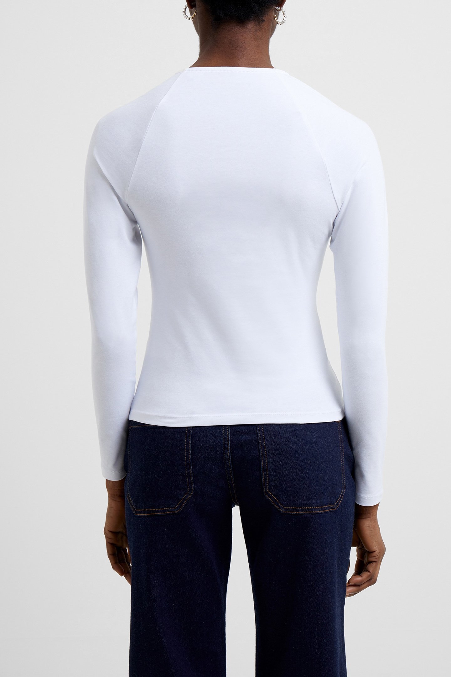 RALLIE COT ELAS LS SQ NK TEE LINEN WHITE 2