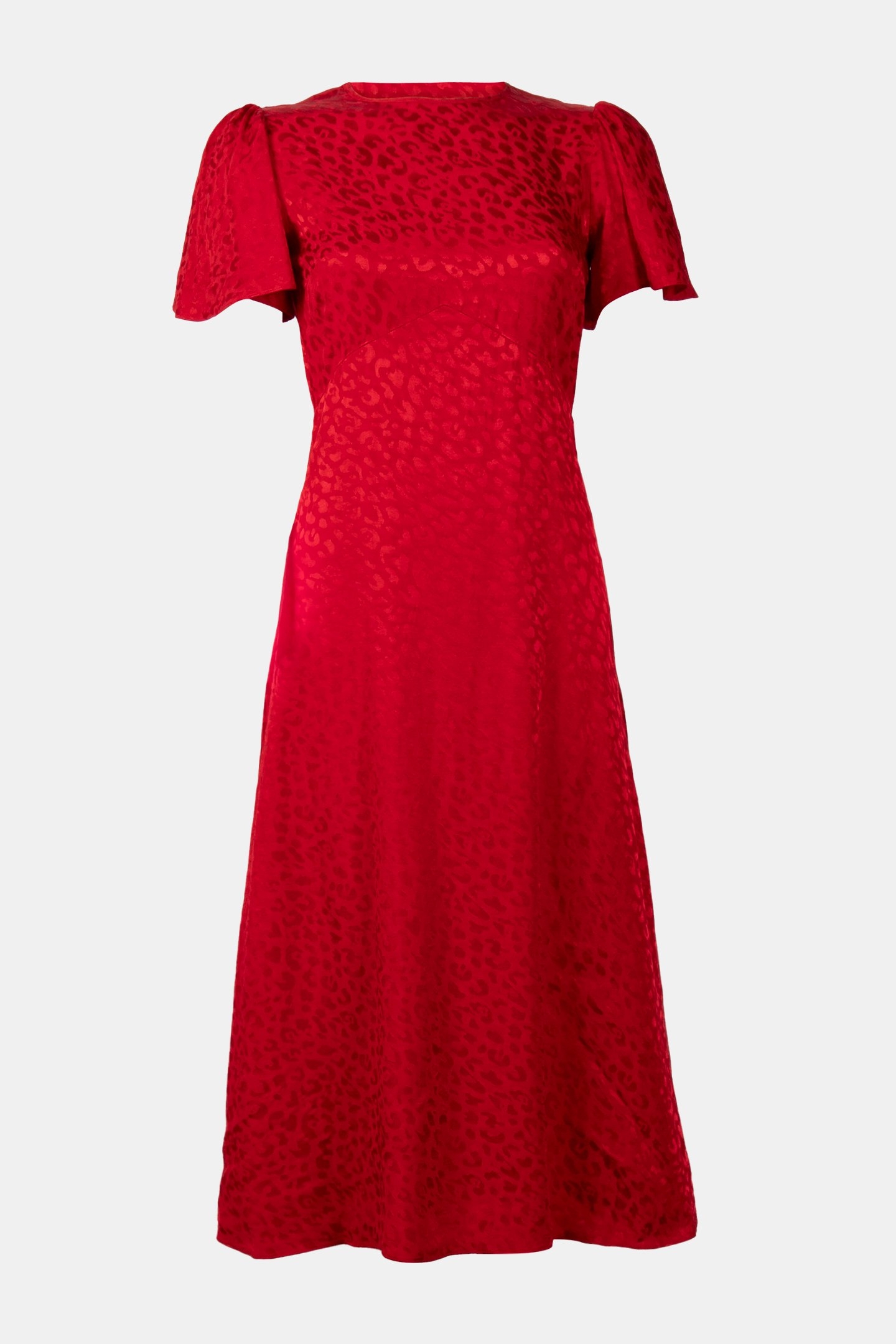 MIDI DRESS IN CRIMSON JAQUARD 3