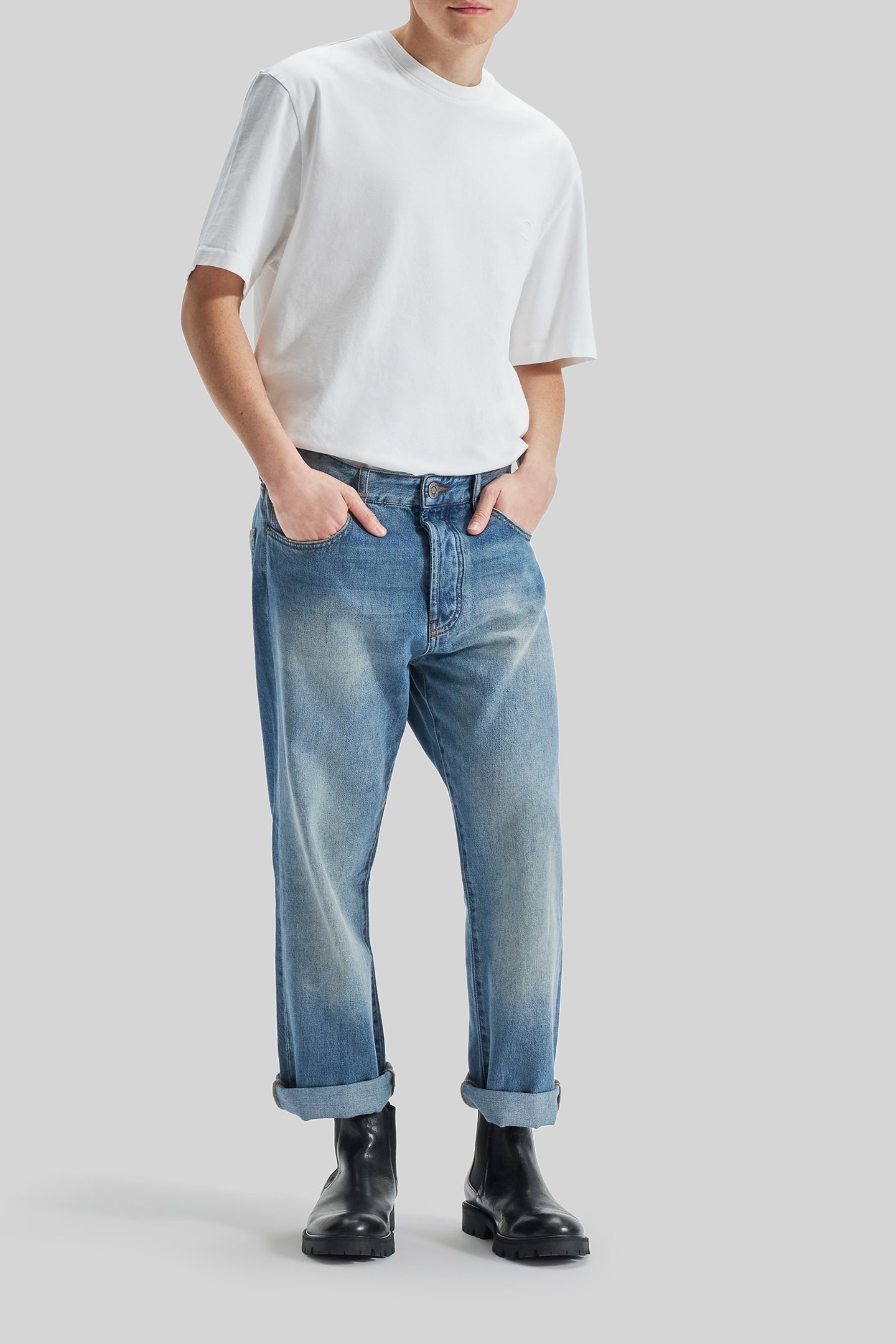 UNISEX INDIGO WATERLESS DENIM REGULAR GENDER FREE JEANS 4