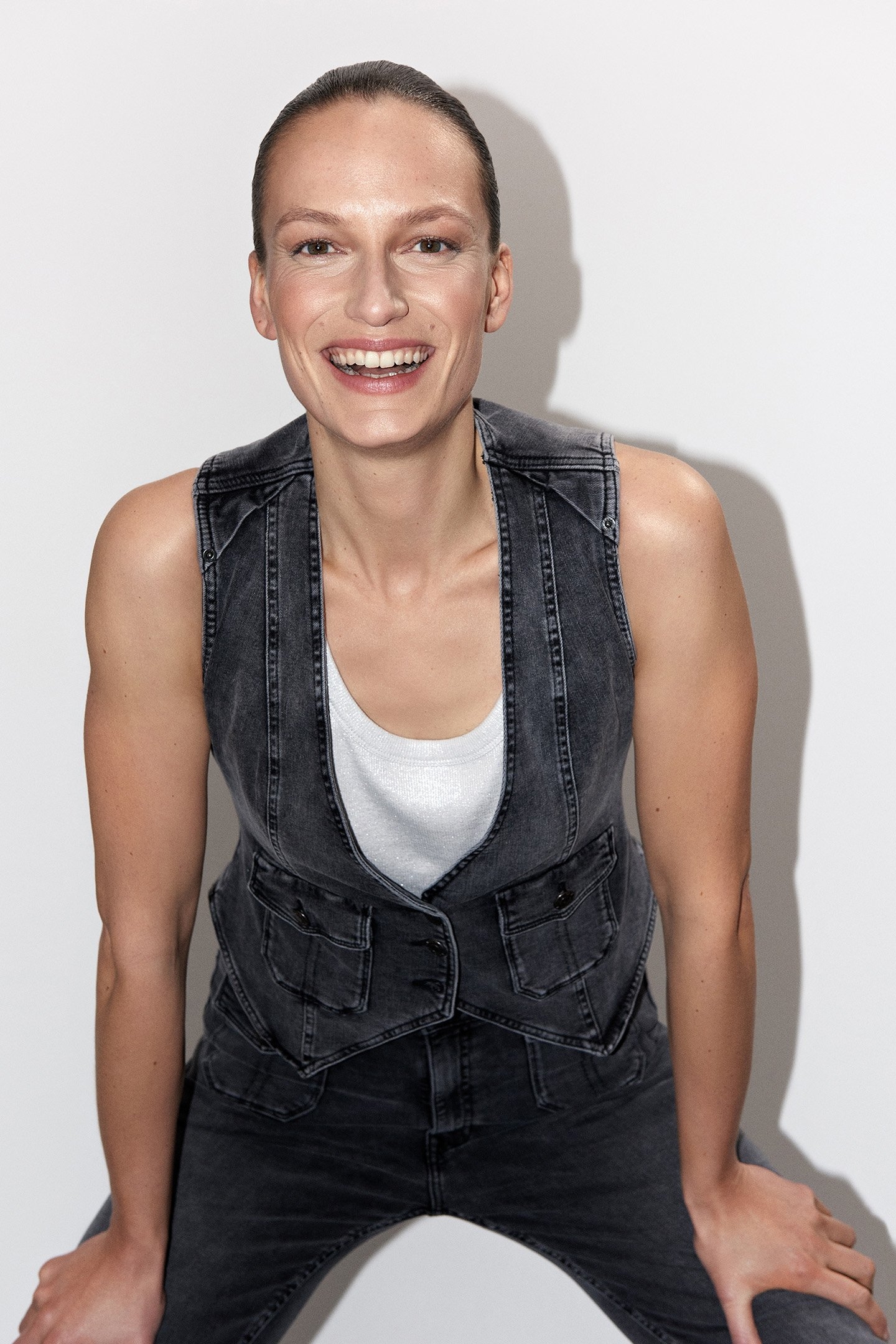 DENIM GILET COTTON BLACK DENIM BLACKS 7