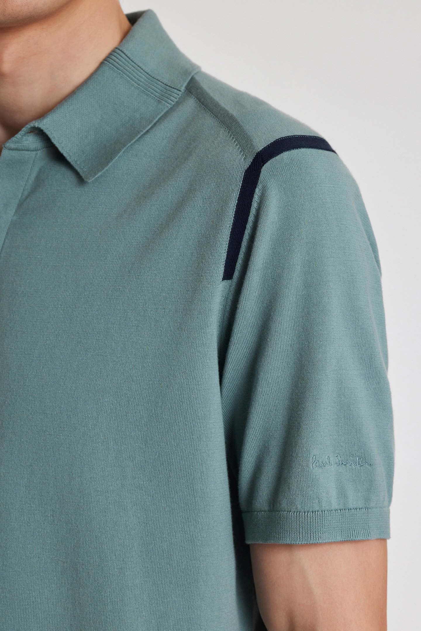 MENS SWEATER SS POLO GREYISH BLUE 4