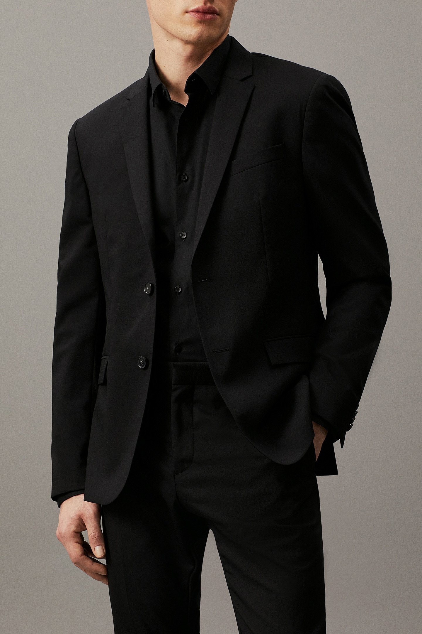 STRETCH WOOL SLIM SU PERFECT BLACK 1