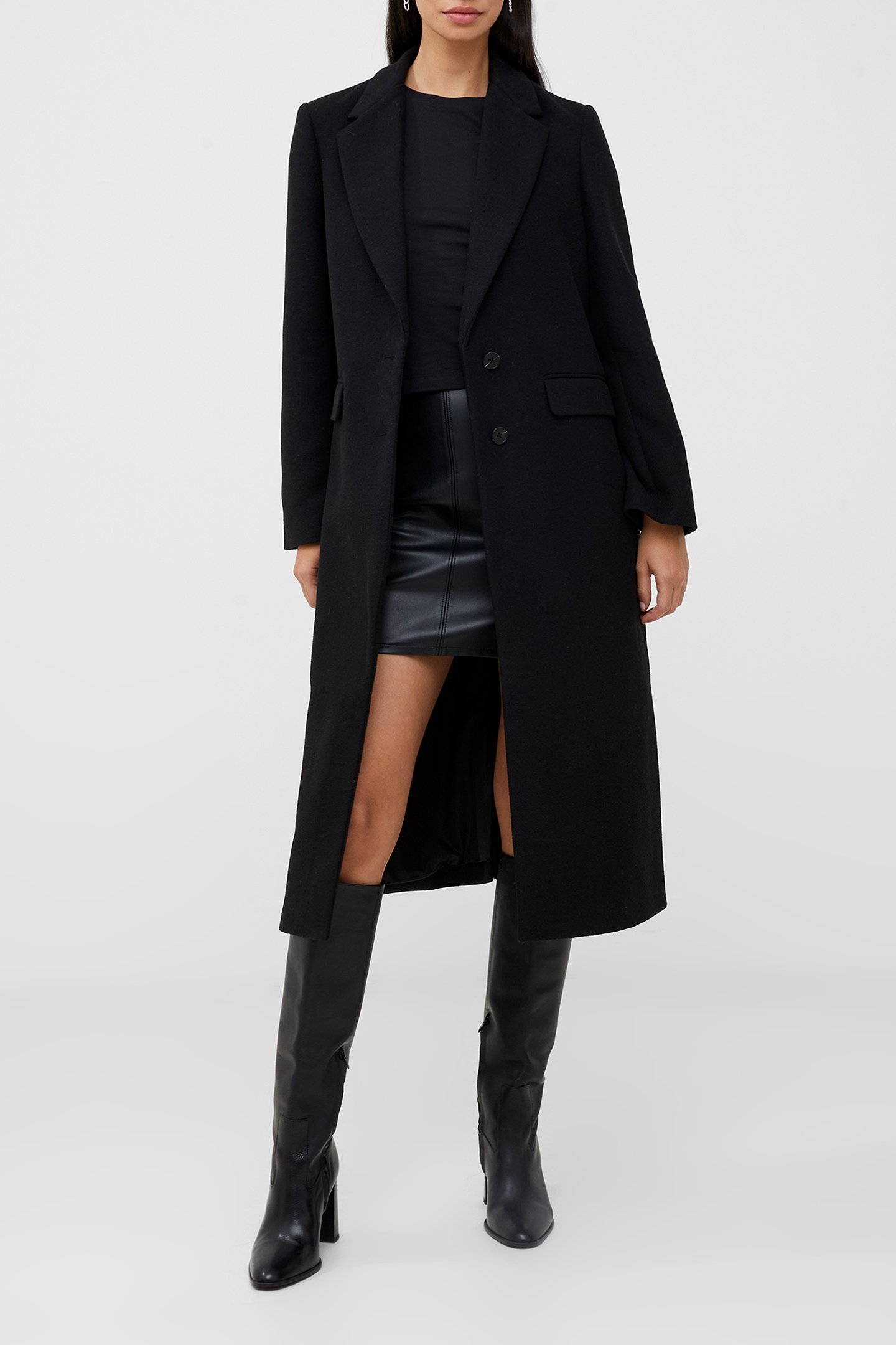 FAWN FELT COAT BLACK 1