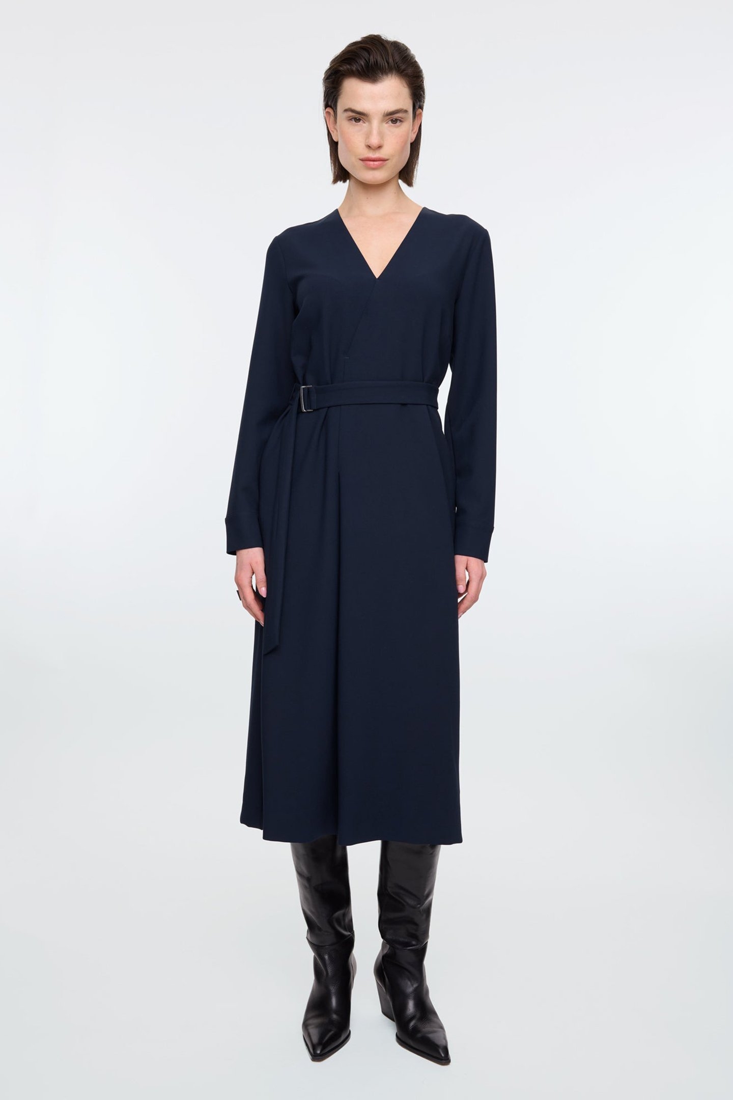 PLEAT BI-STRETCH DRESS SKY CAPTAIN 1